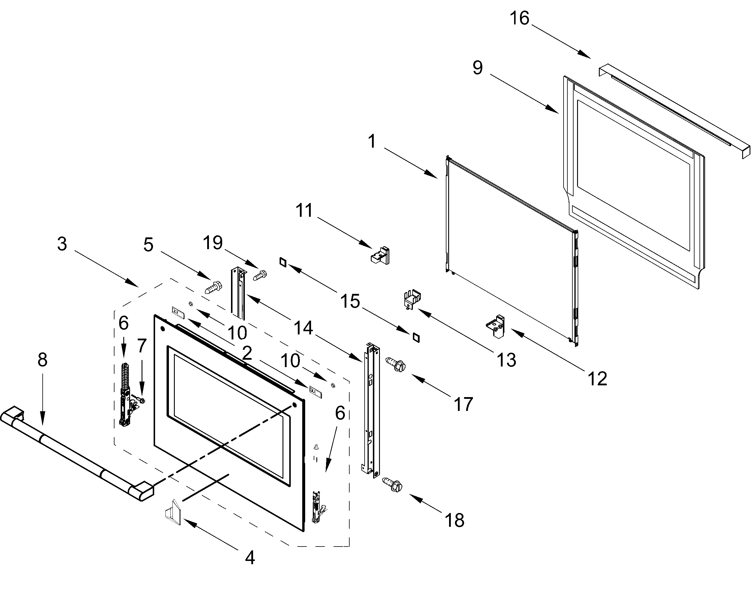 LOWER OVEN DOOR PARTS