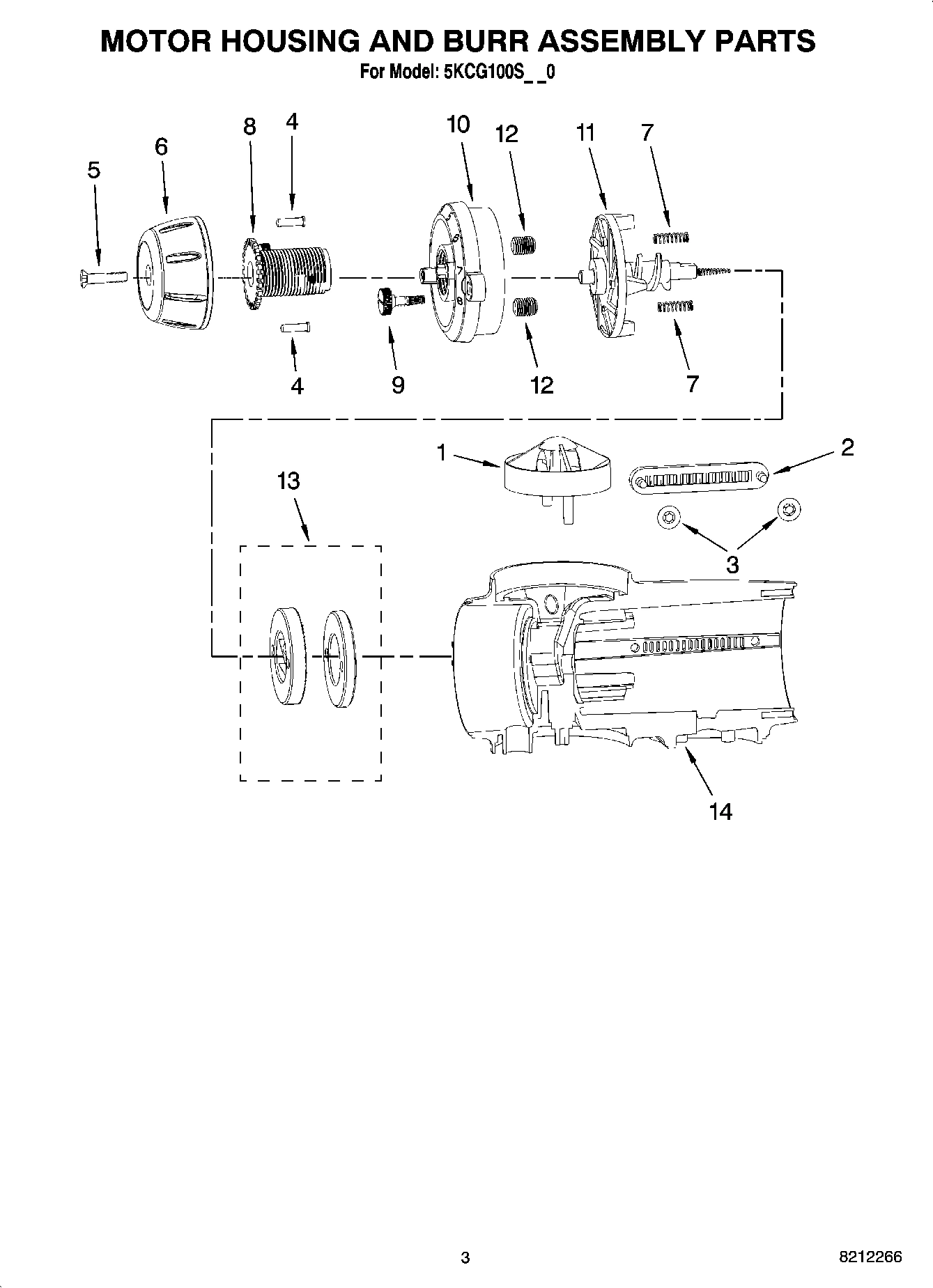 02 - MOTOR HOUSING AND BURR ASSEMBLY PARTS