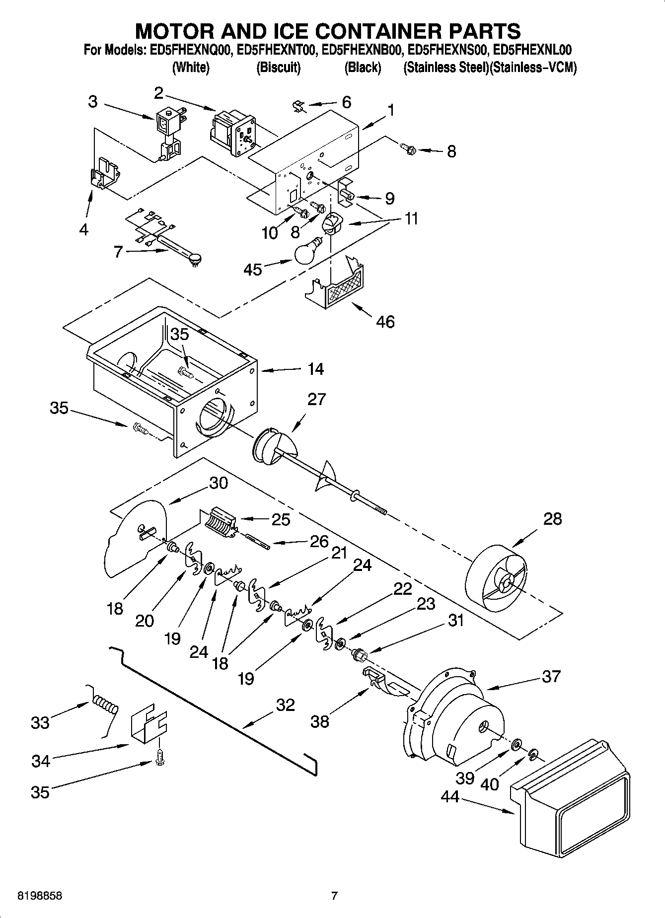 05 - MOTOR AND ICE CONTAINER PARTS