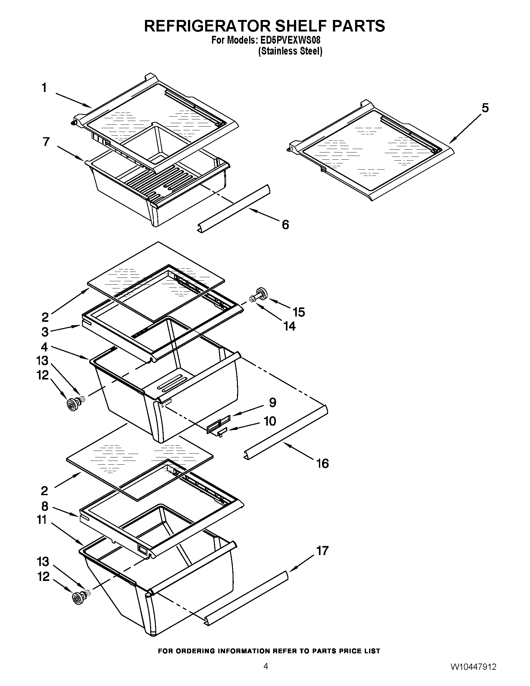 03 - REFRIGERATOR SHELF PARTS