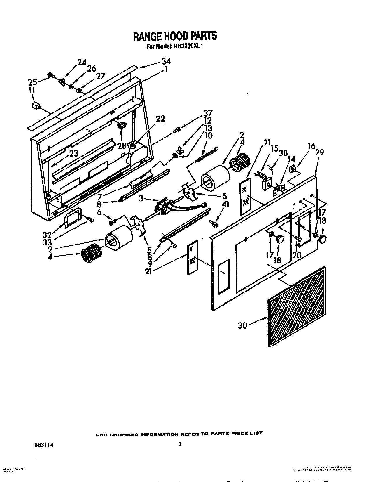 02 - RANGE HOOD PARTS