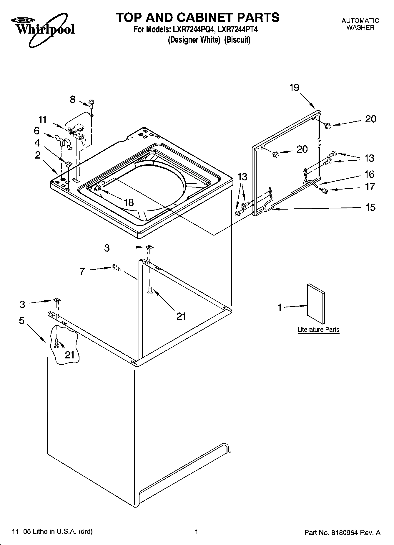 01 - TOP AND CABINET PARTS