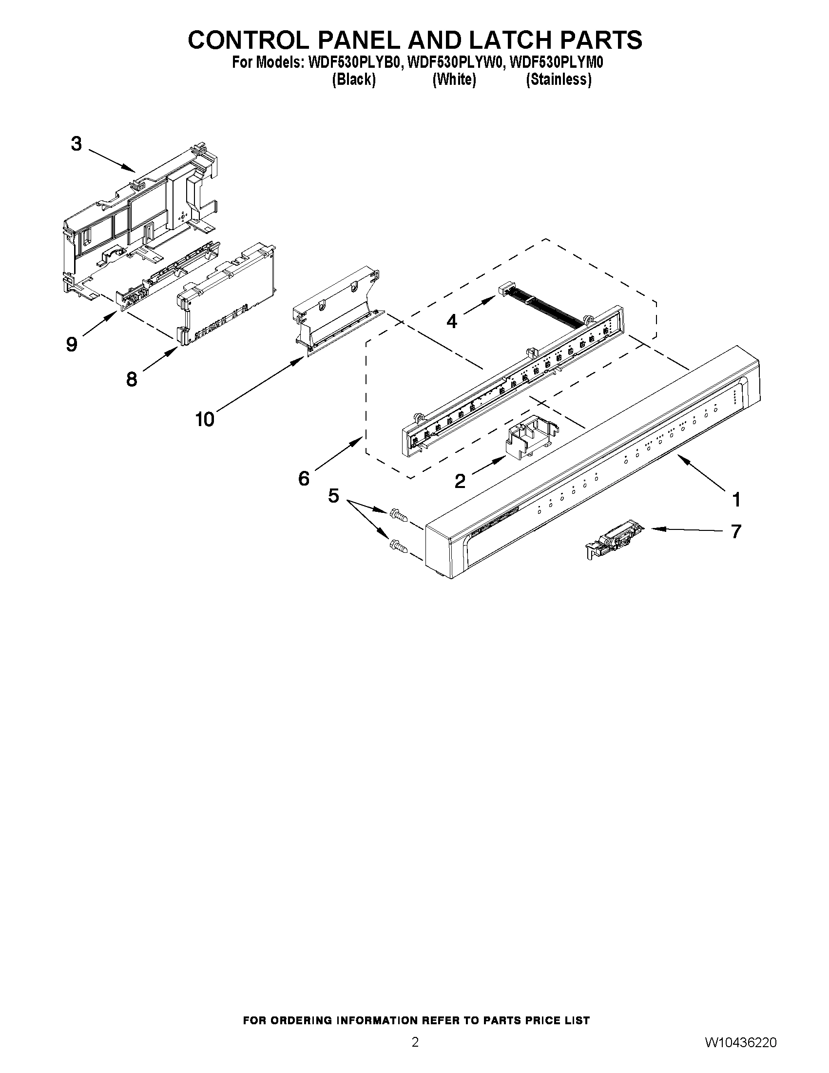 02 - CONTROL PANEL AND LATCH PARTS