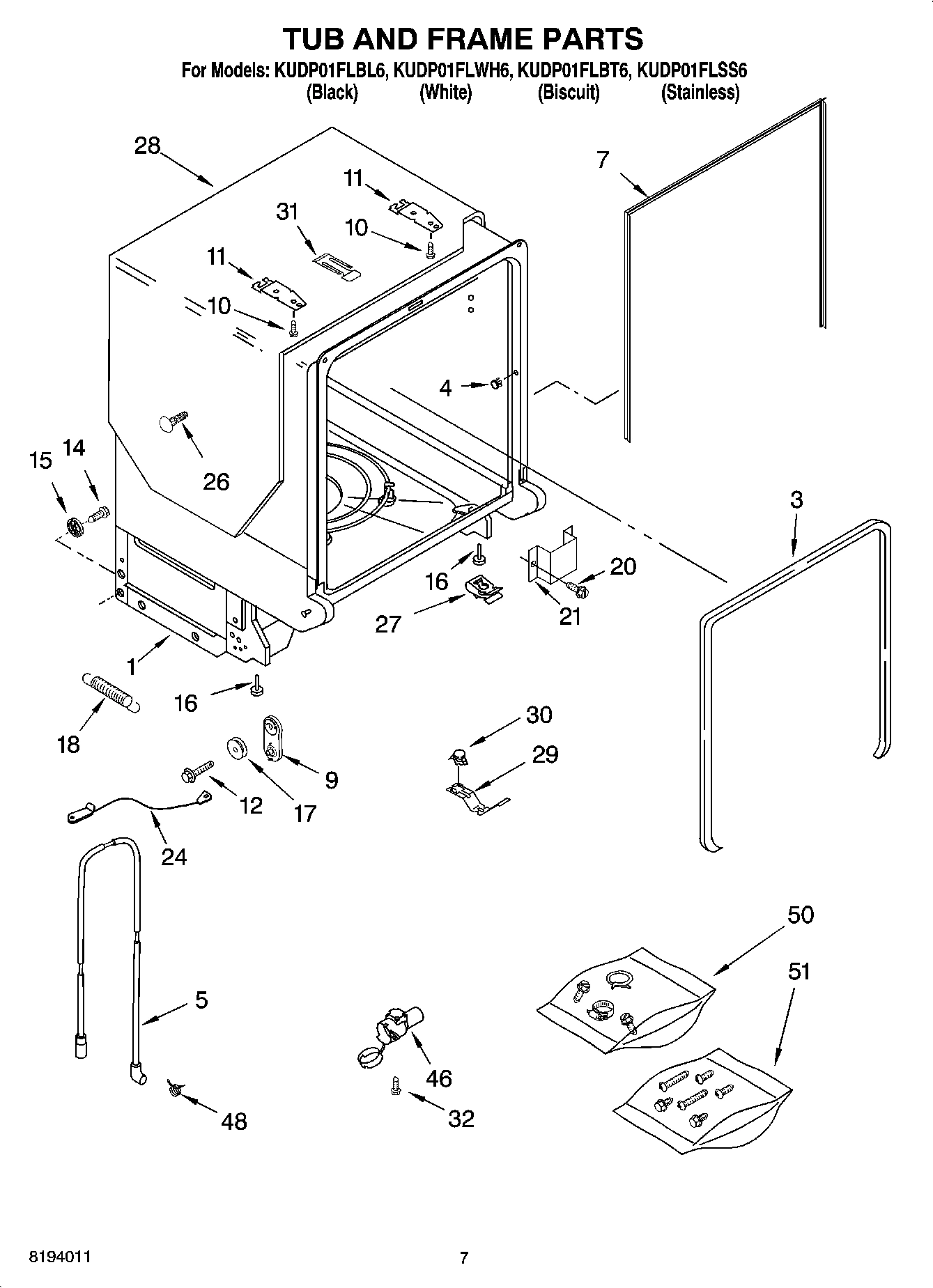 07 - TUB AND FRAME PARTS