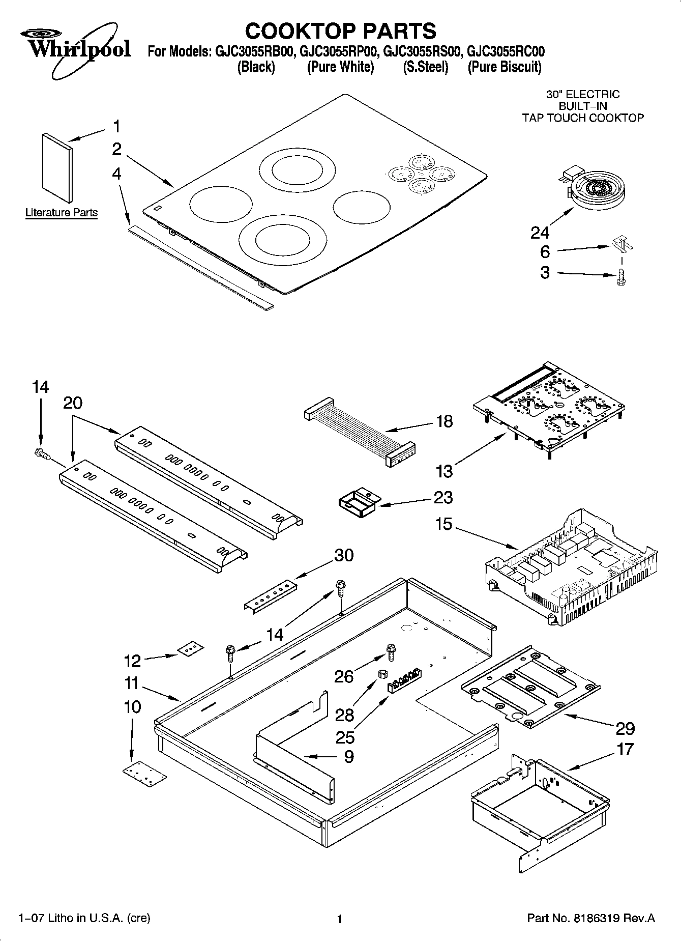 01 - COOKTOP PARTS, OPTIONAL PARTS (NOT INCLUDED)