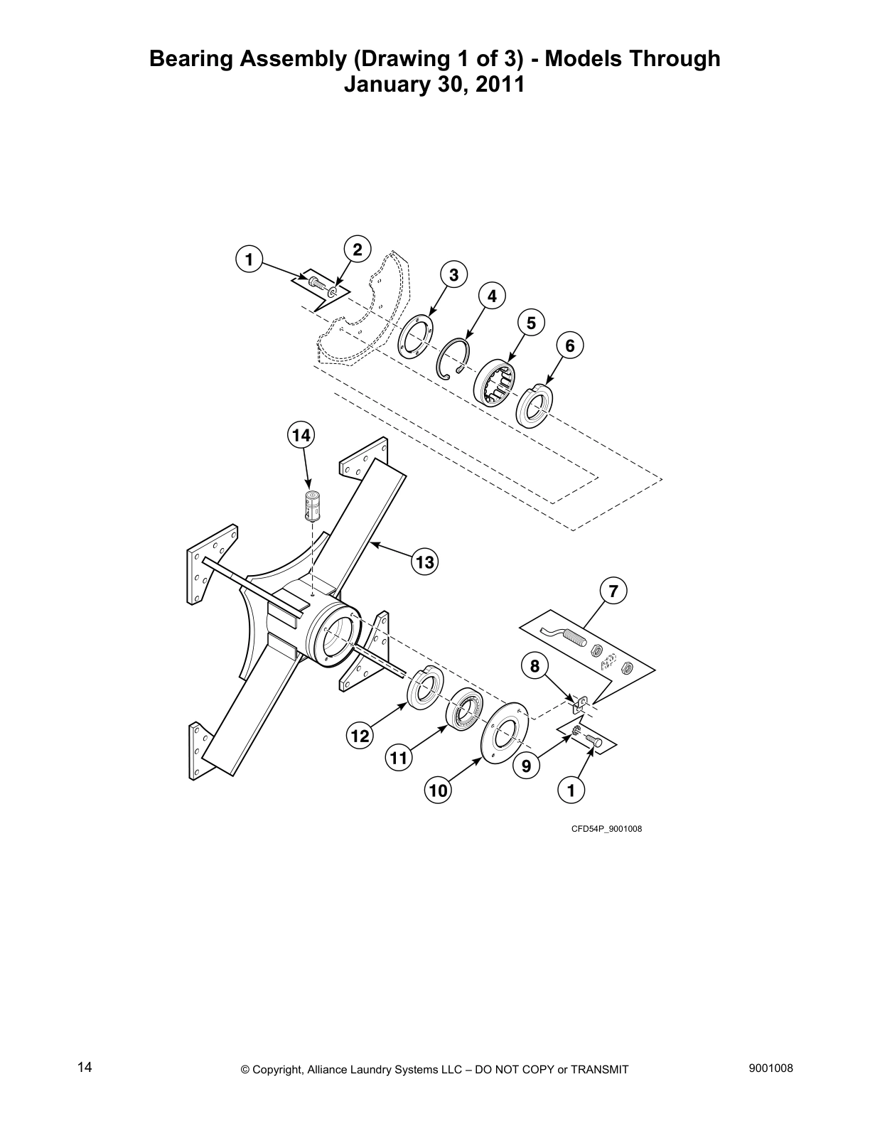 Bearing Assembly (Drawing 1 of 3) - Models Through 
January 30, 2011