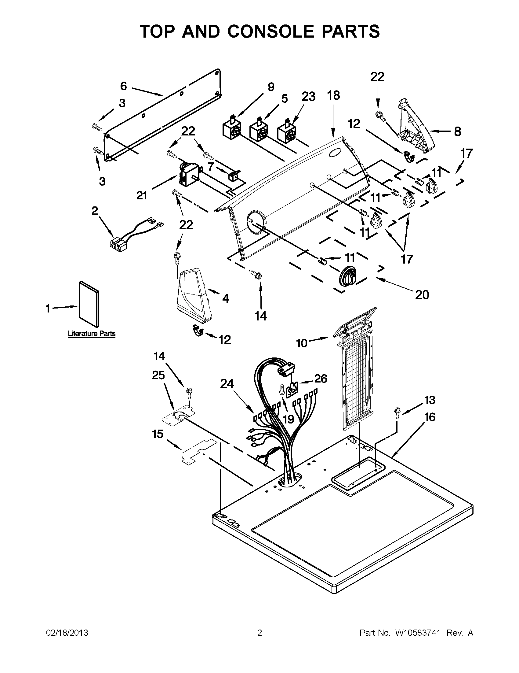 01 - TOP AND CONSOLE PARTS