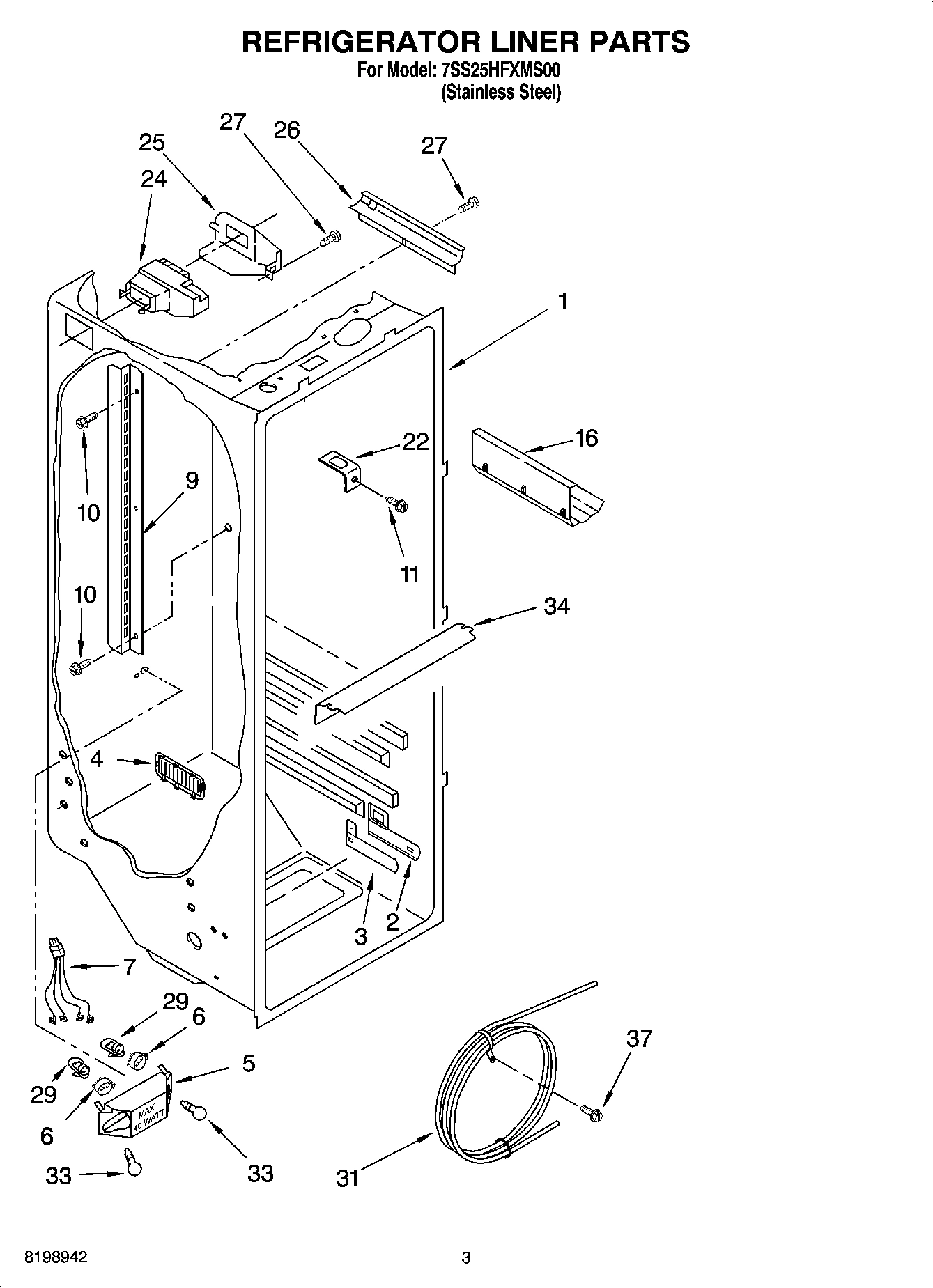 02 - REFRIGERATOR LINER PARTS