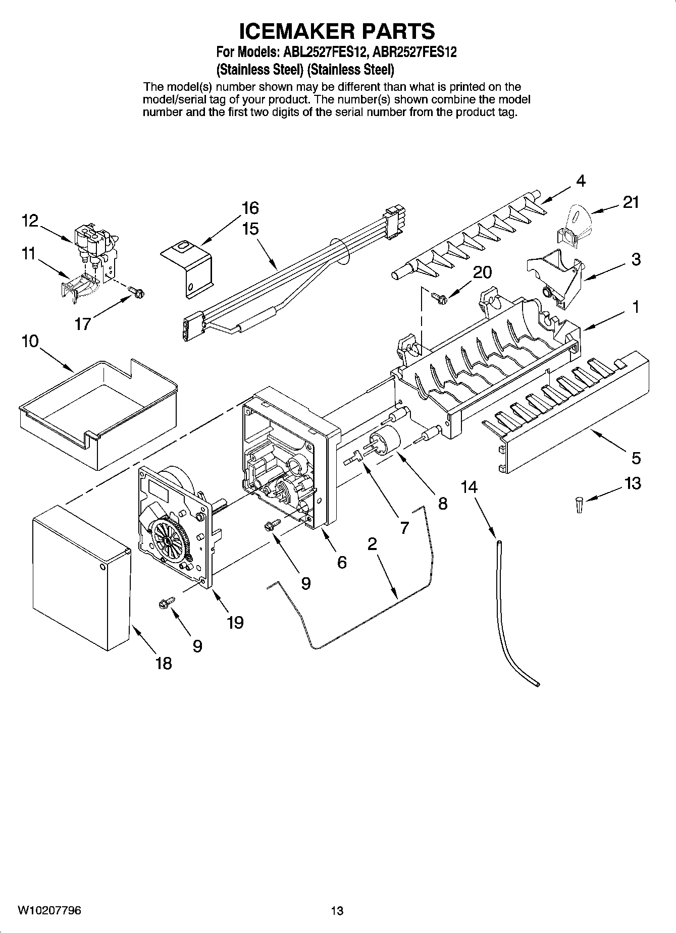08 - ICEMAKER PARTS, OPTIONAL PARTS (NOT INCLUDED)