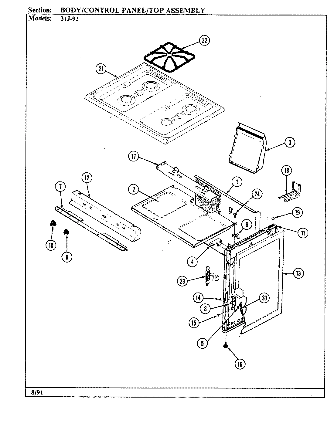 02 - BODY/CONTROL PANEL/TOP ASSY.