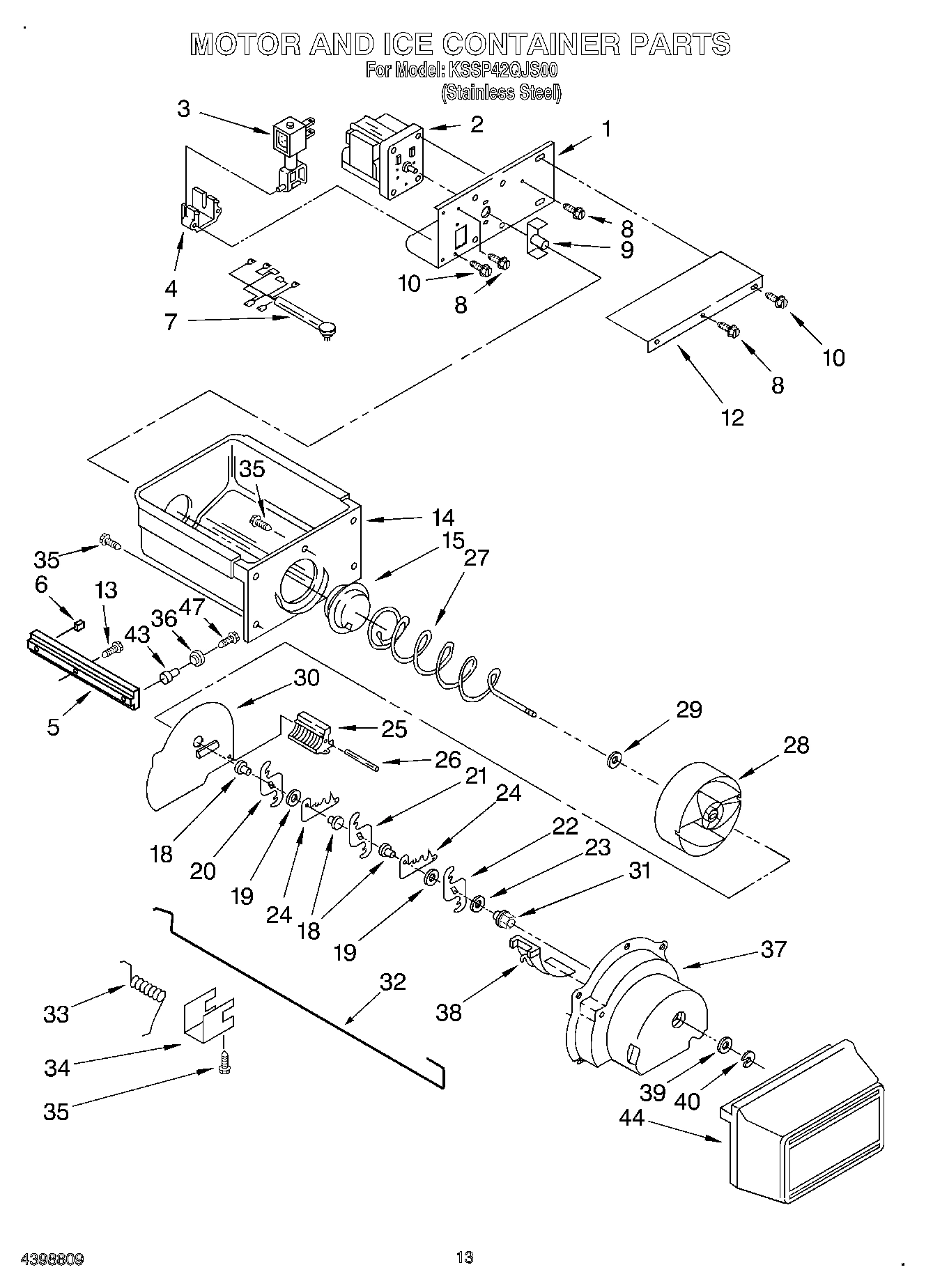 10 - MOTOR AND ICE CONTAINER