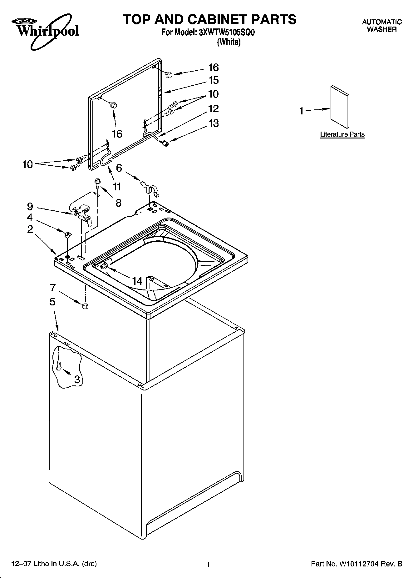 01 - TOP AND CABINET PARTS