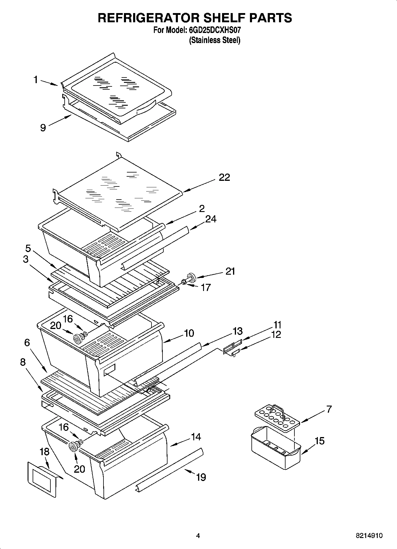 03 - REFRIGERATOR SHELF PARTS