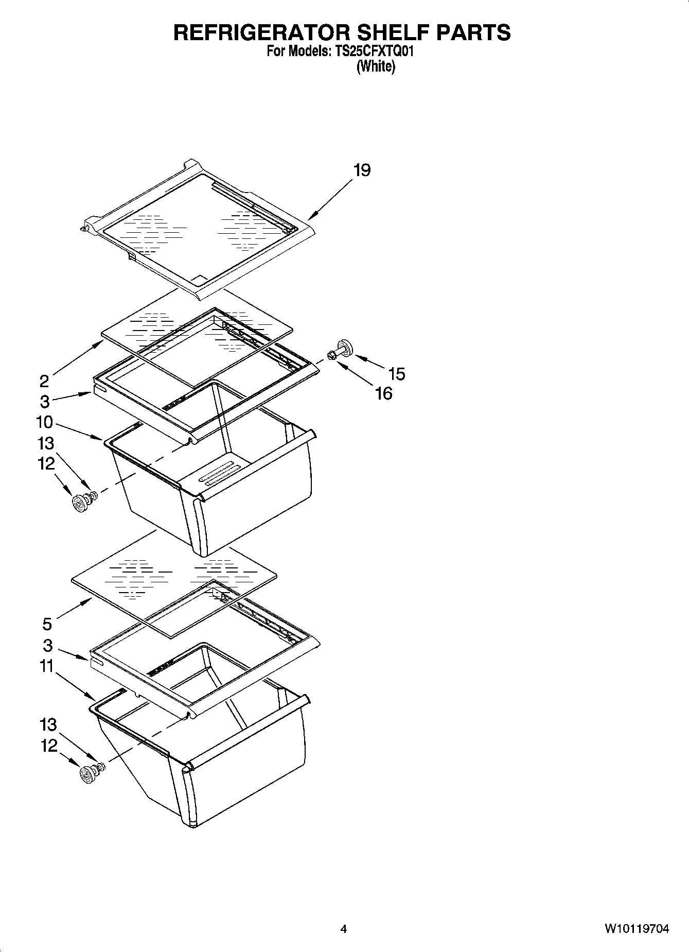 03 - REFRIGERATOR SHELF PARTS