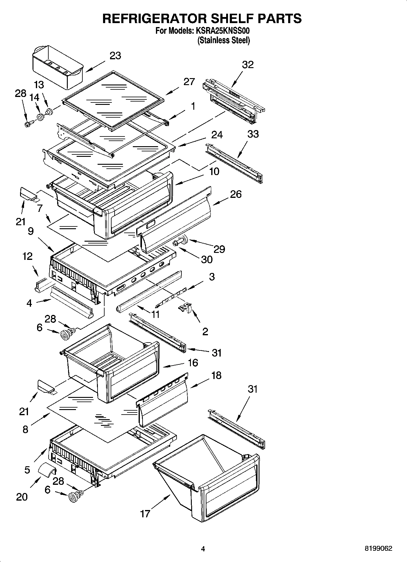 03 - REFRIGERATOR SHELF PARTS