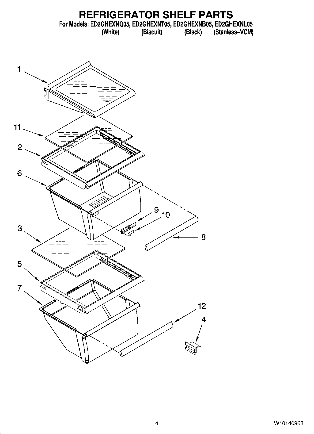 03 - REFRIGERATOR SHELF PARTS