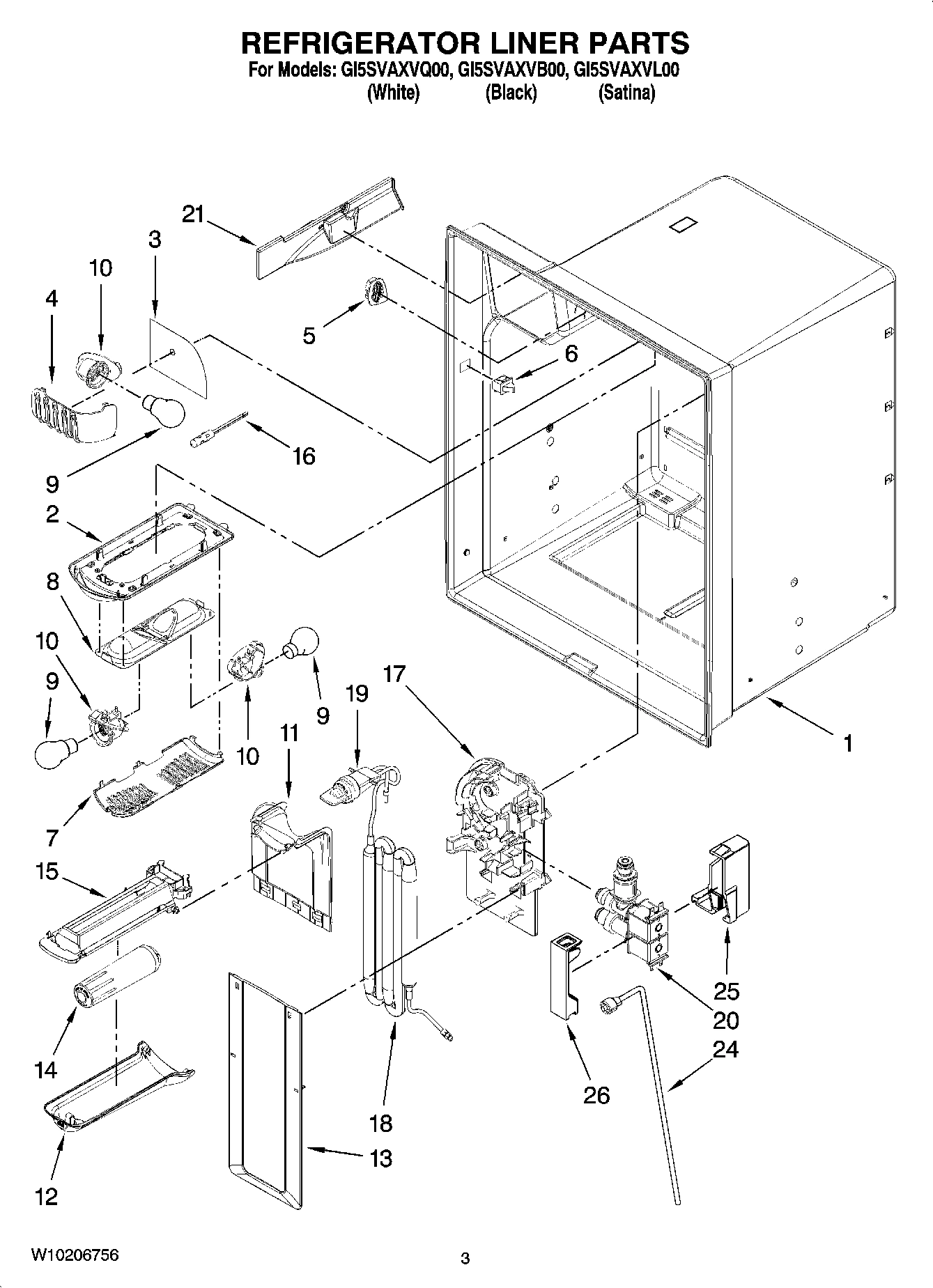 02 - REFRIGERATOR LINER PARTS