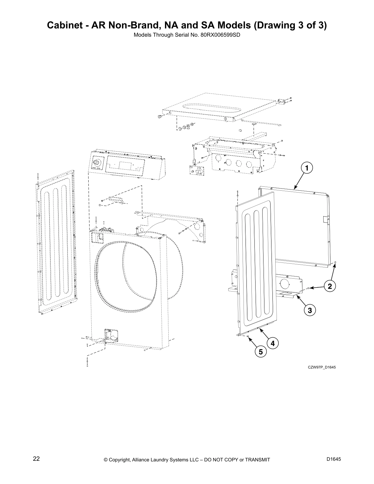 Cabinet - AR Non-Brand, NA and SA Models (Drawing 3 of 3)
