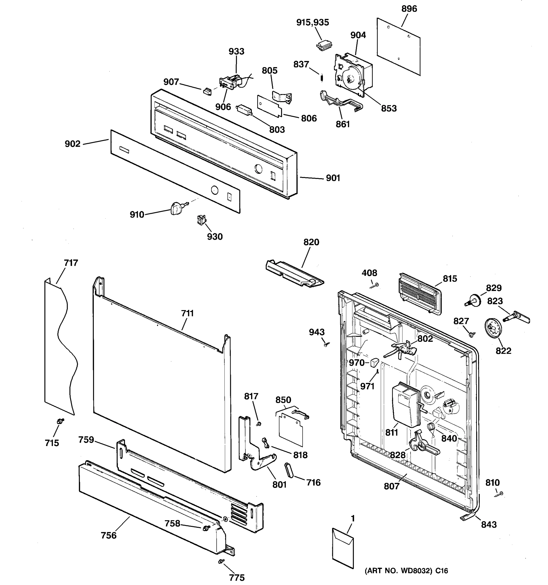 ESCUTCHEON & DOOR ASSEMBLY