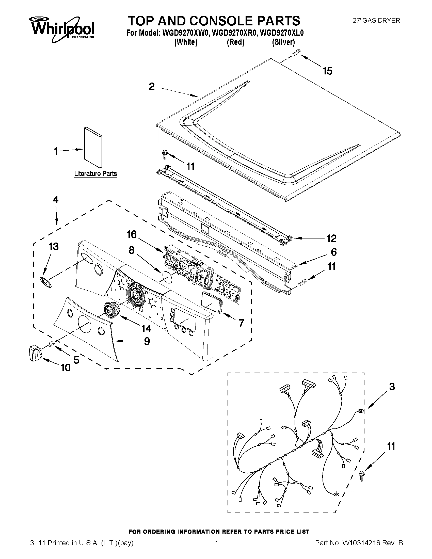 01 - TOP AND CONSOLE PARTS