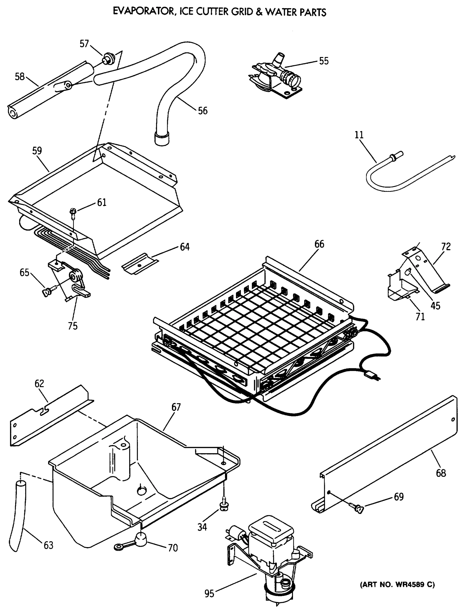 EVAPORATOR, ICE CUTTER GRID & WATER PARTS