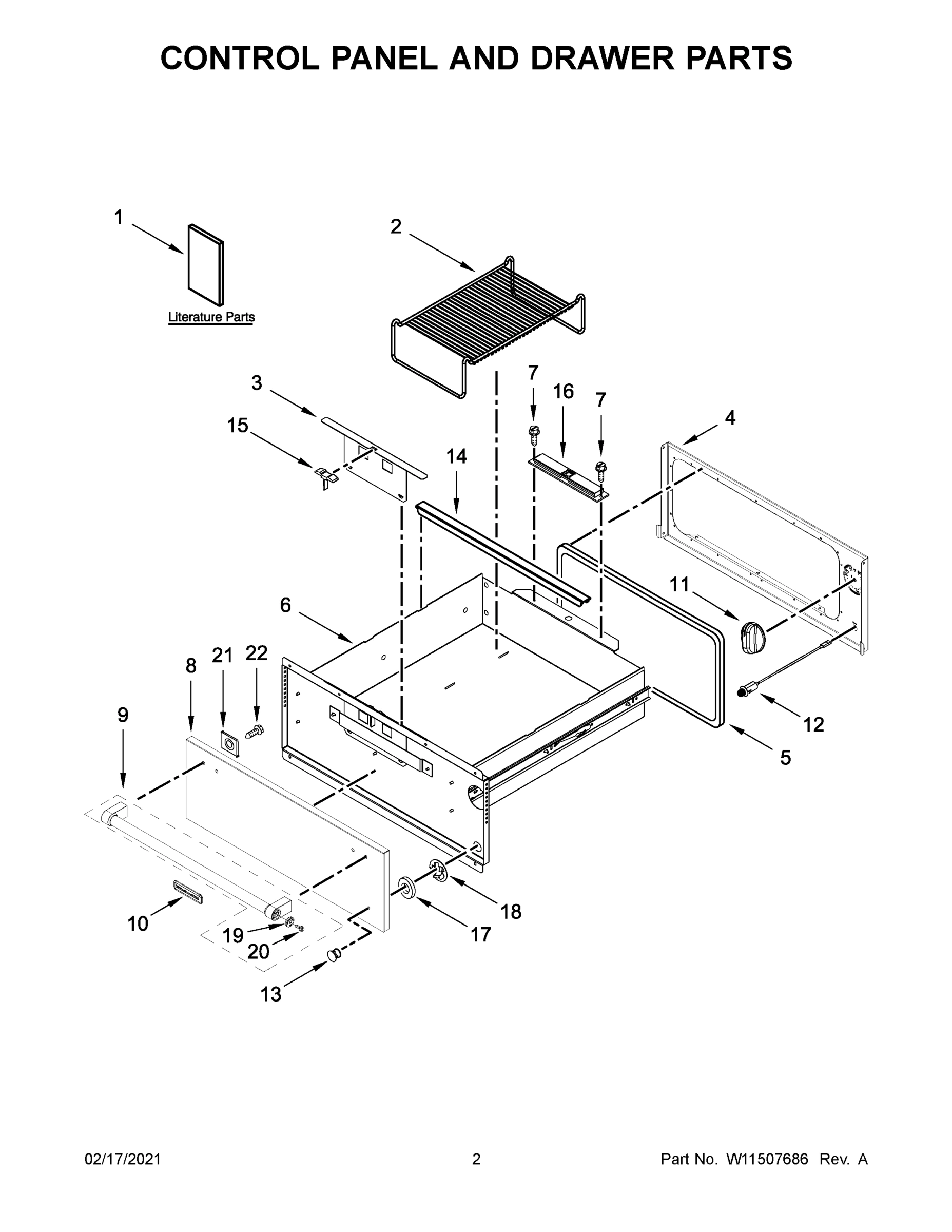 02 - CONTROL PANEL AND DRAWER PARTS