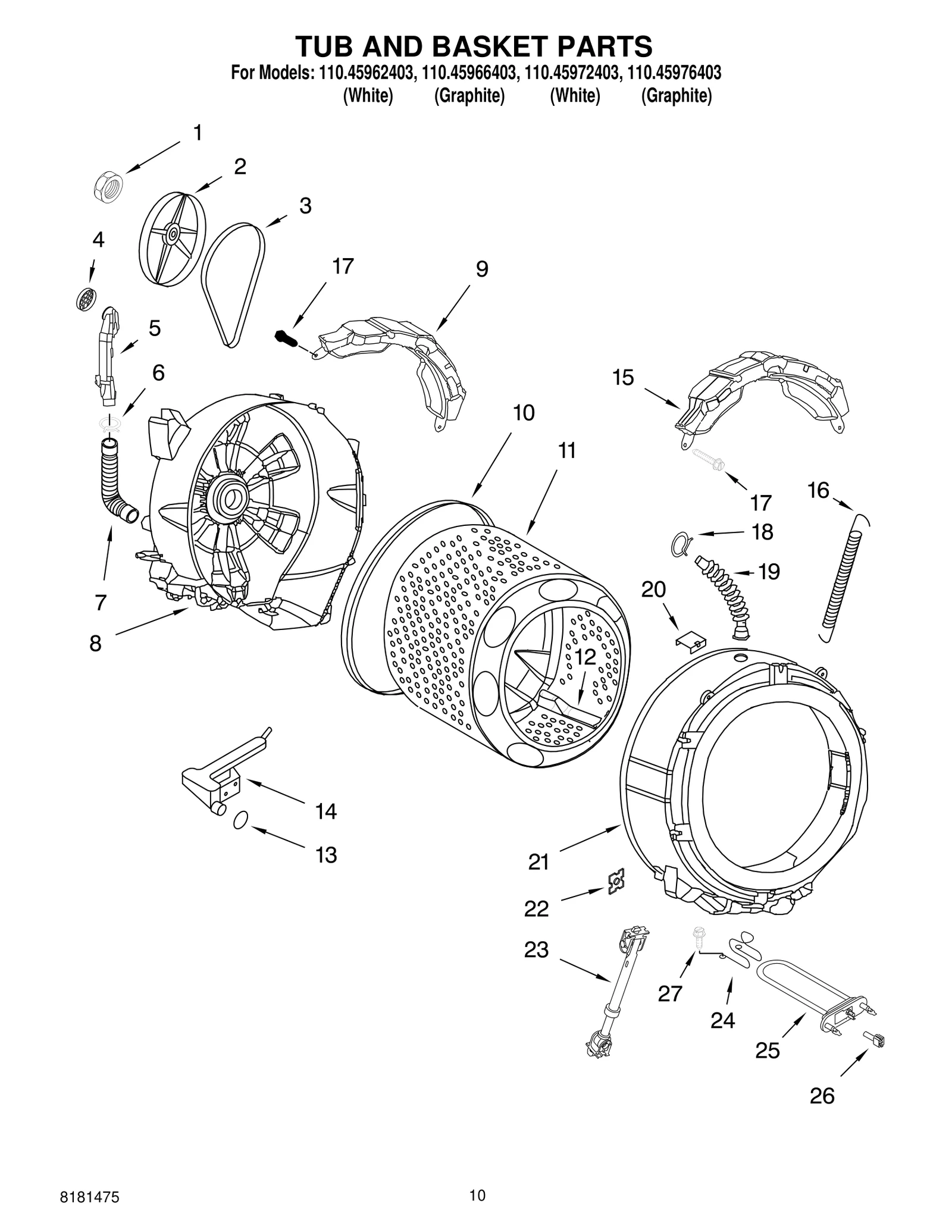 TUB AND BASKET PARTS