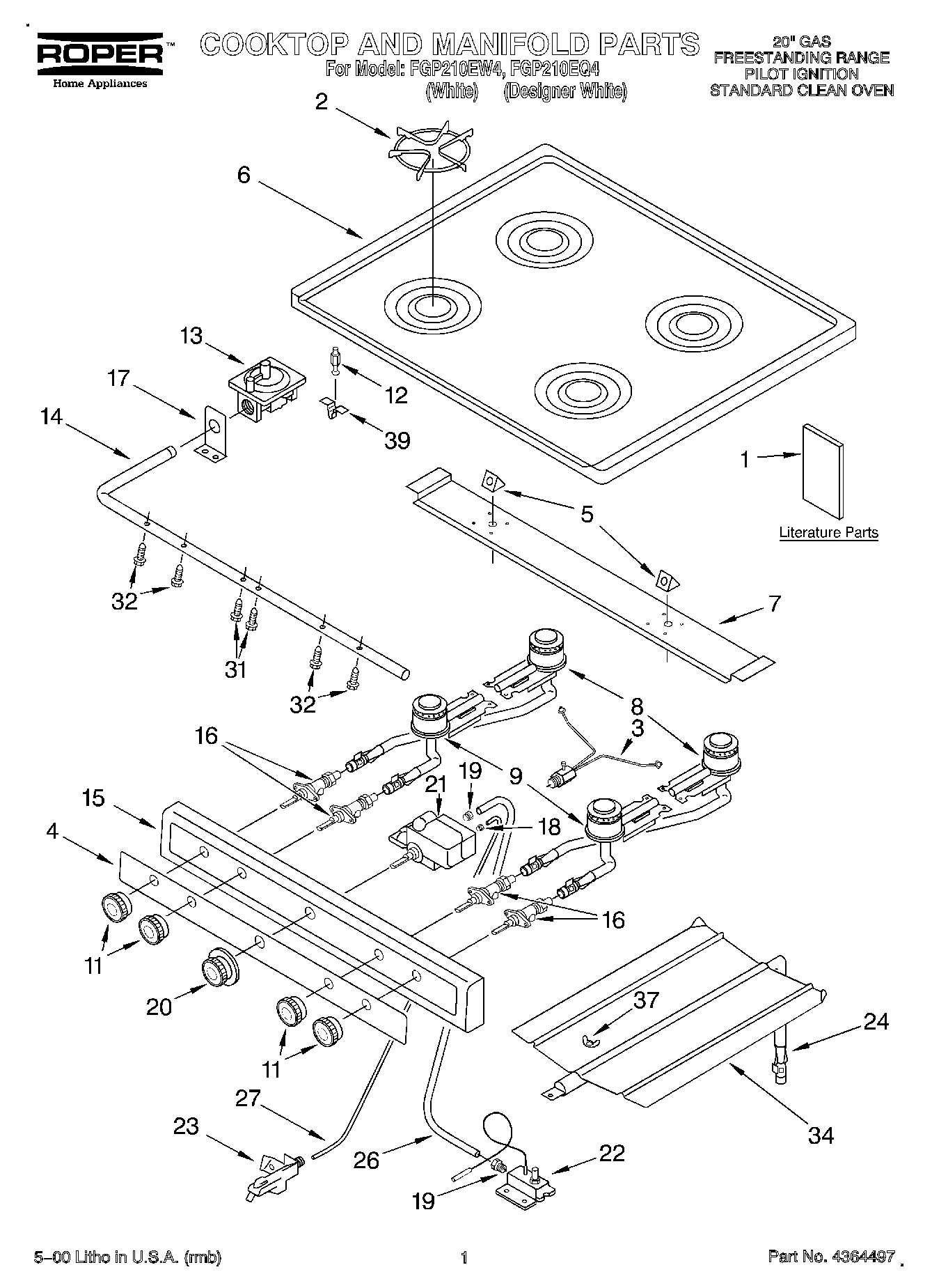 01 - COOKTOP AND MANIFOLD, LITERATURE