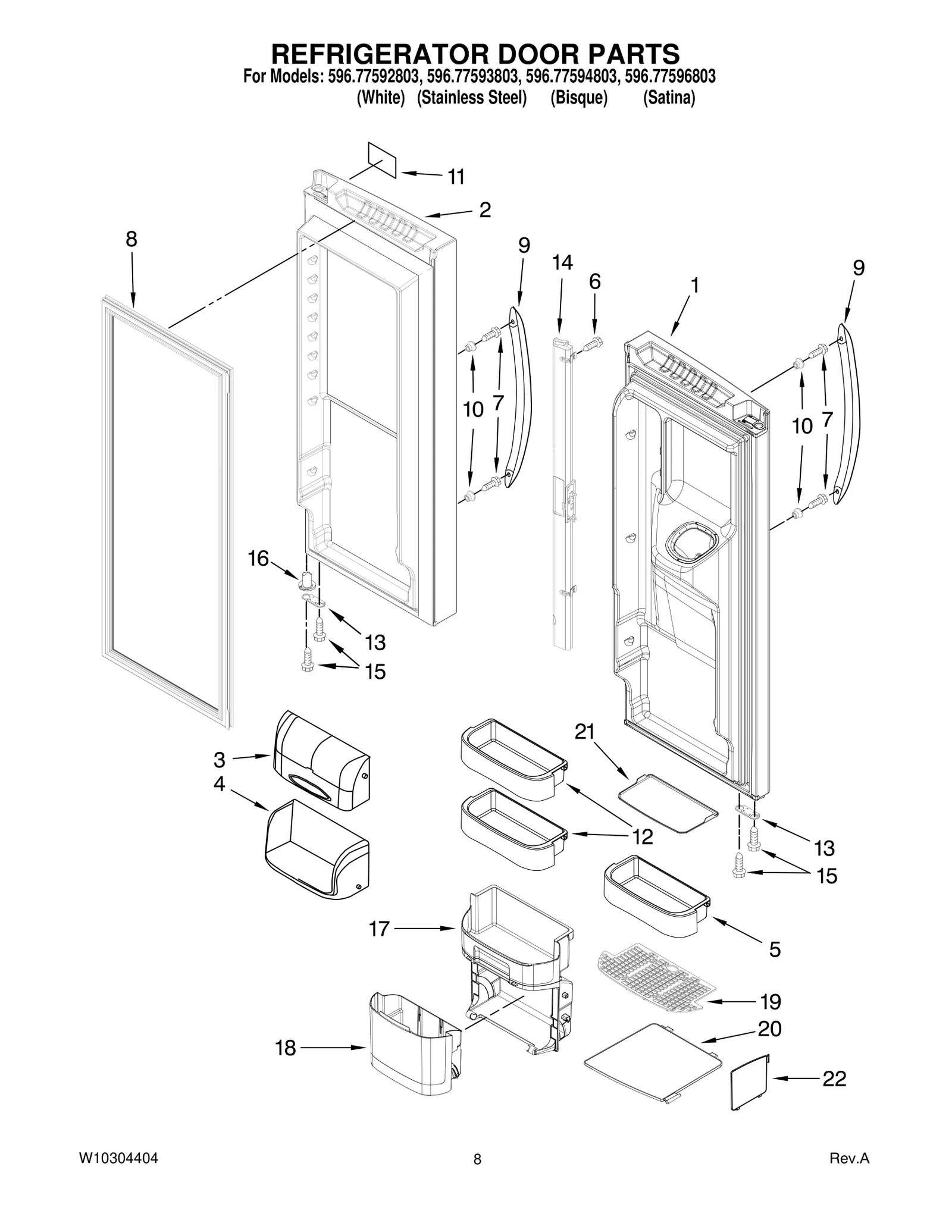 REFRIGERATOR DOOR PARTS