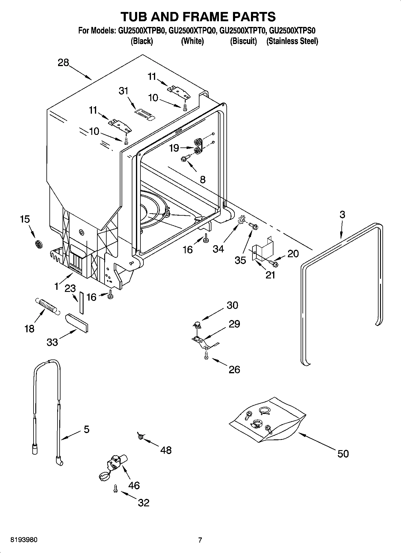 07 - TUB AND FRAME PARTS