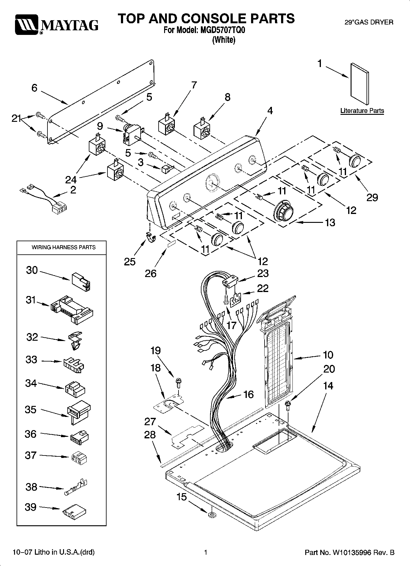 01 - TOP AND CONSOLE PARTS