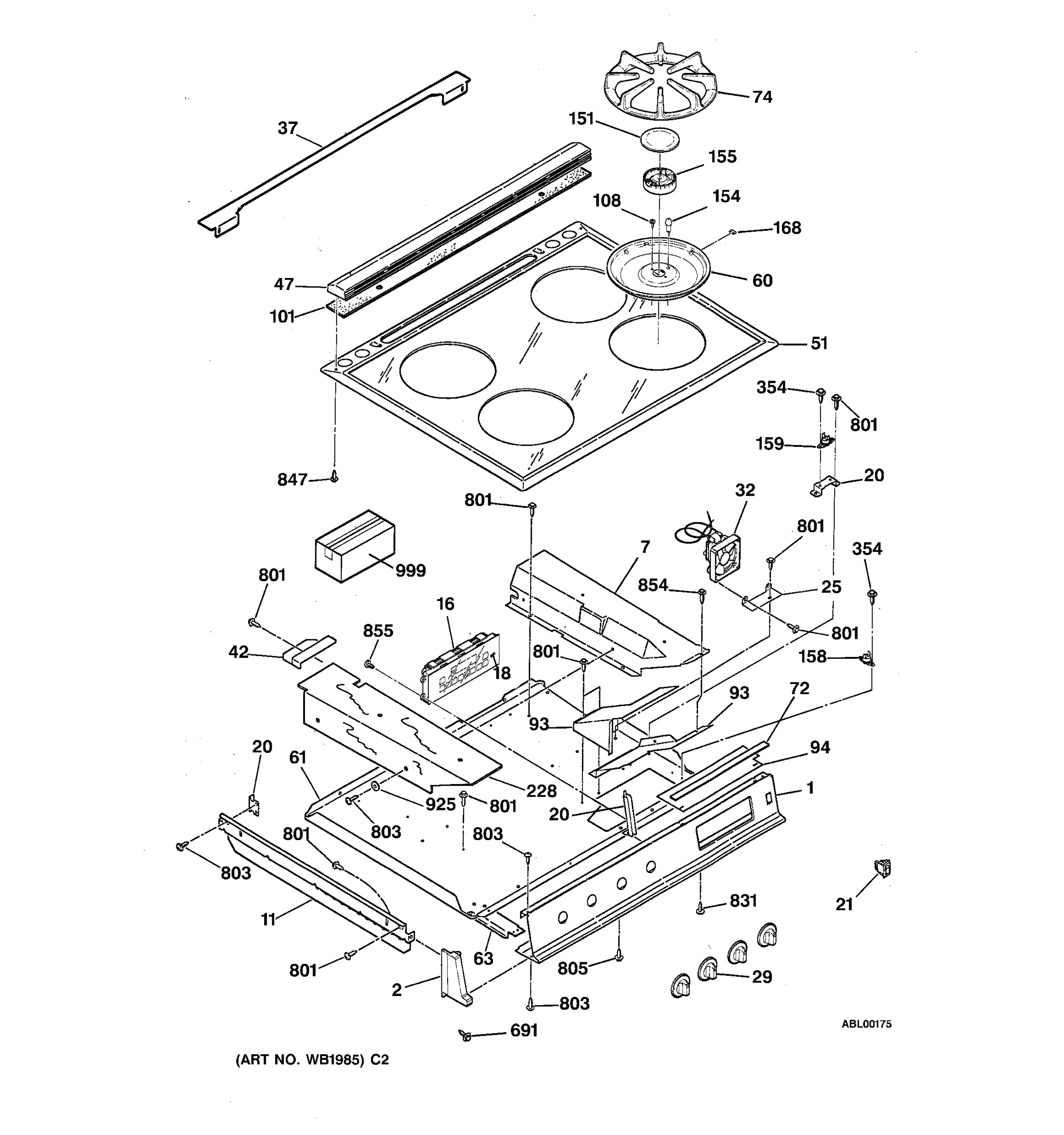 CONTROL PANEL & COOKTOP