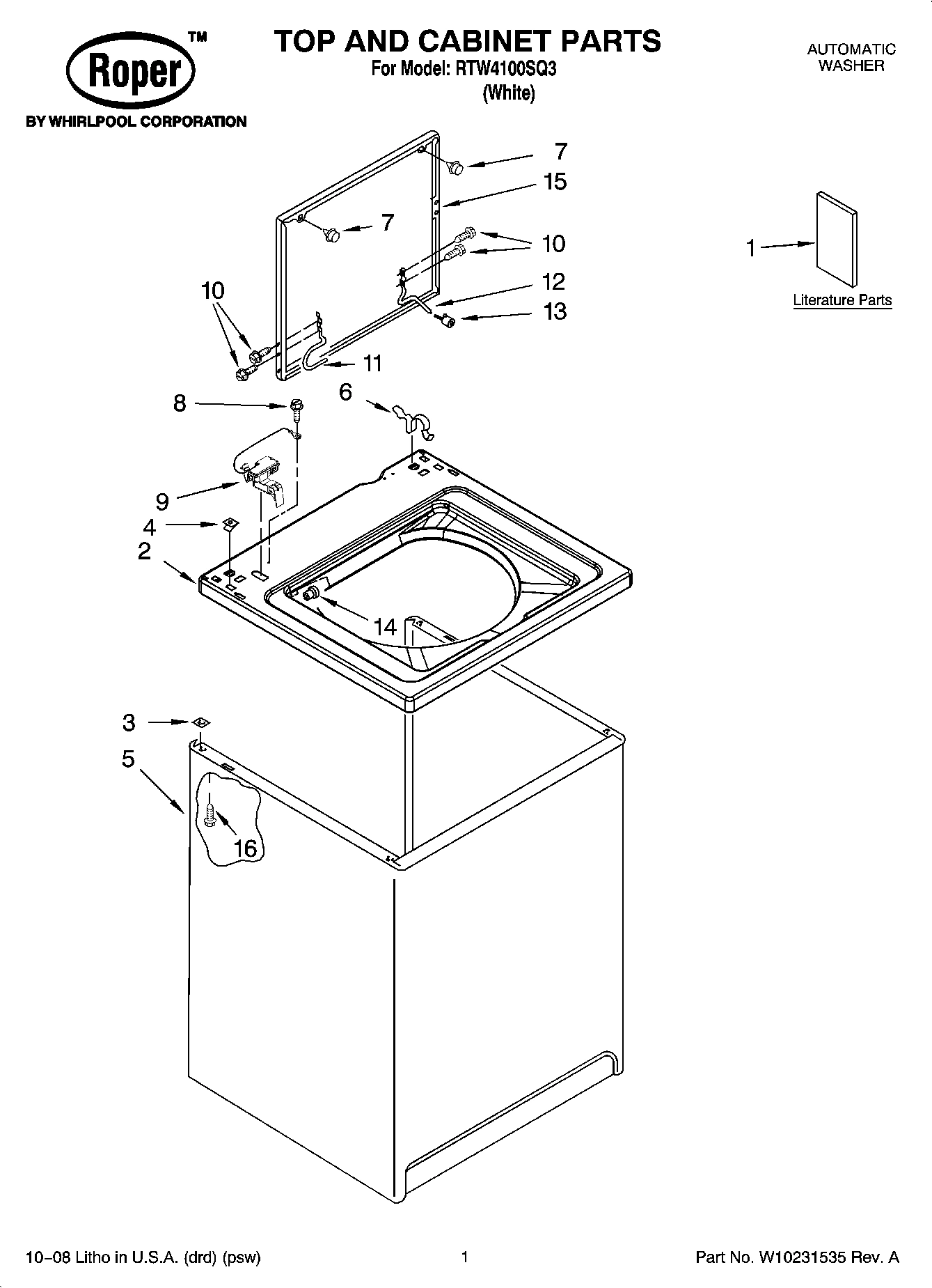 01 - TOP AND CABINET PARTS