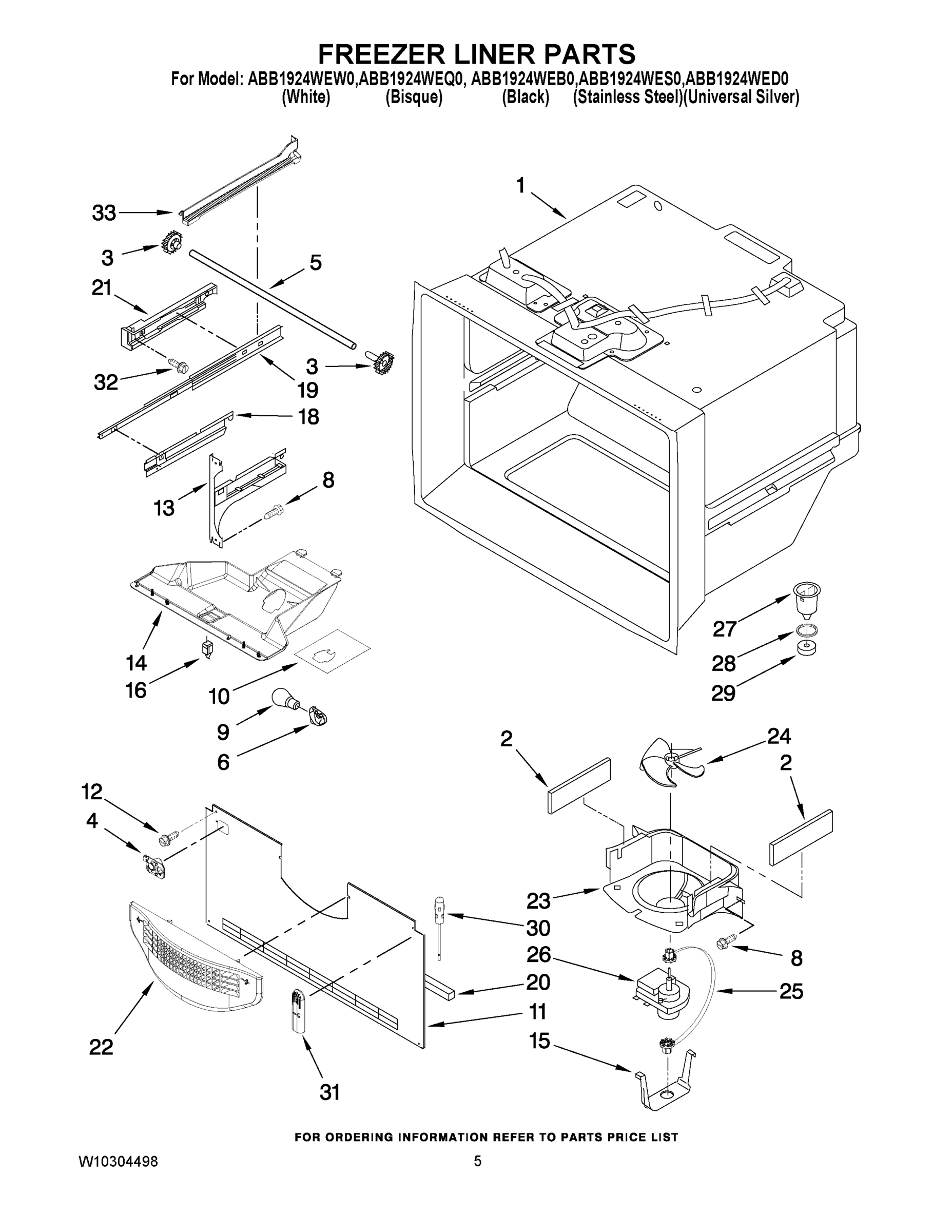 03 - FREEZER LINER PARTS