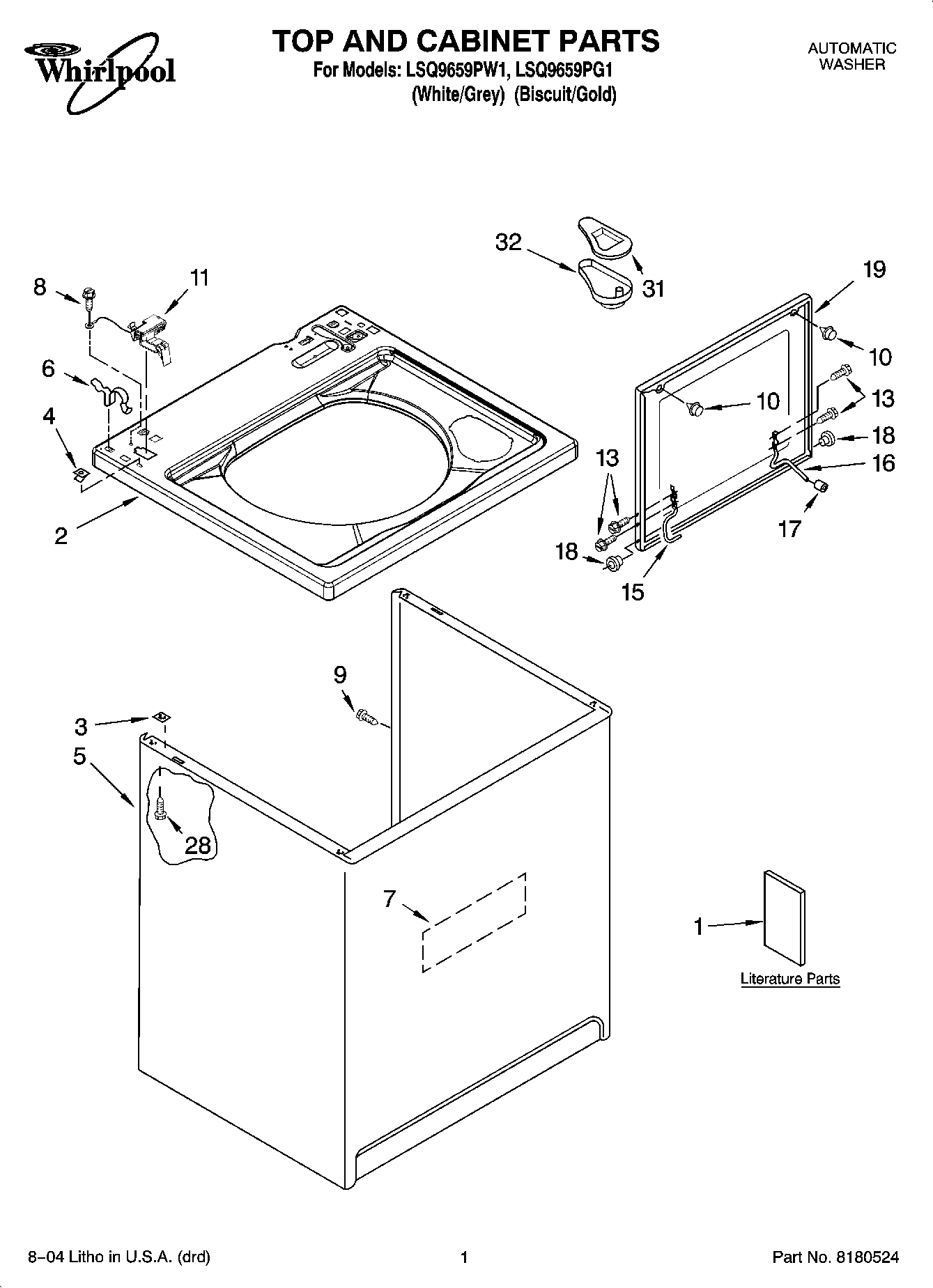 01 - TOP AND CABINET PARTS