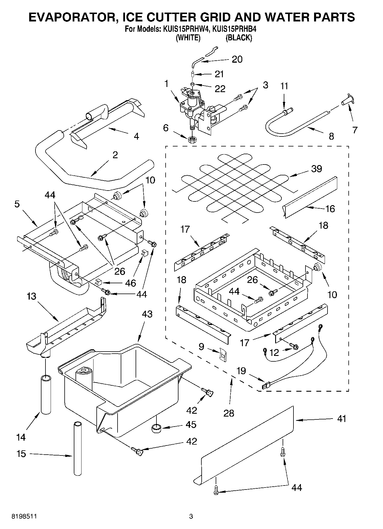 02 - EVAPORATOR ICE CUTTER GRID AND WATER PARTS