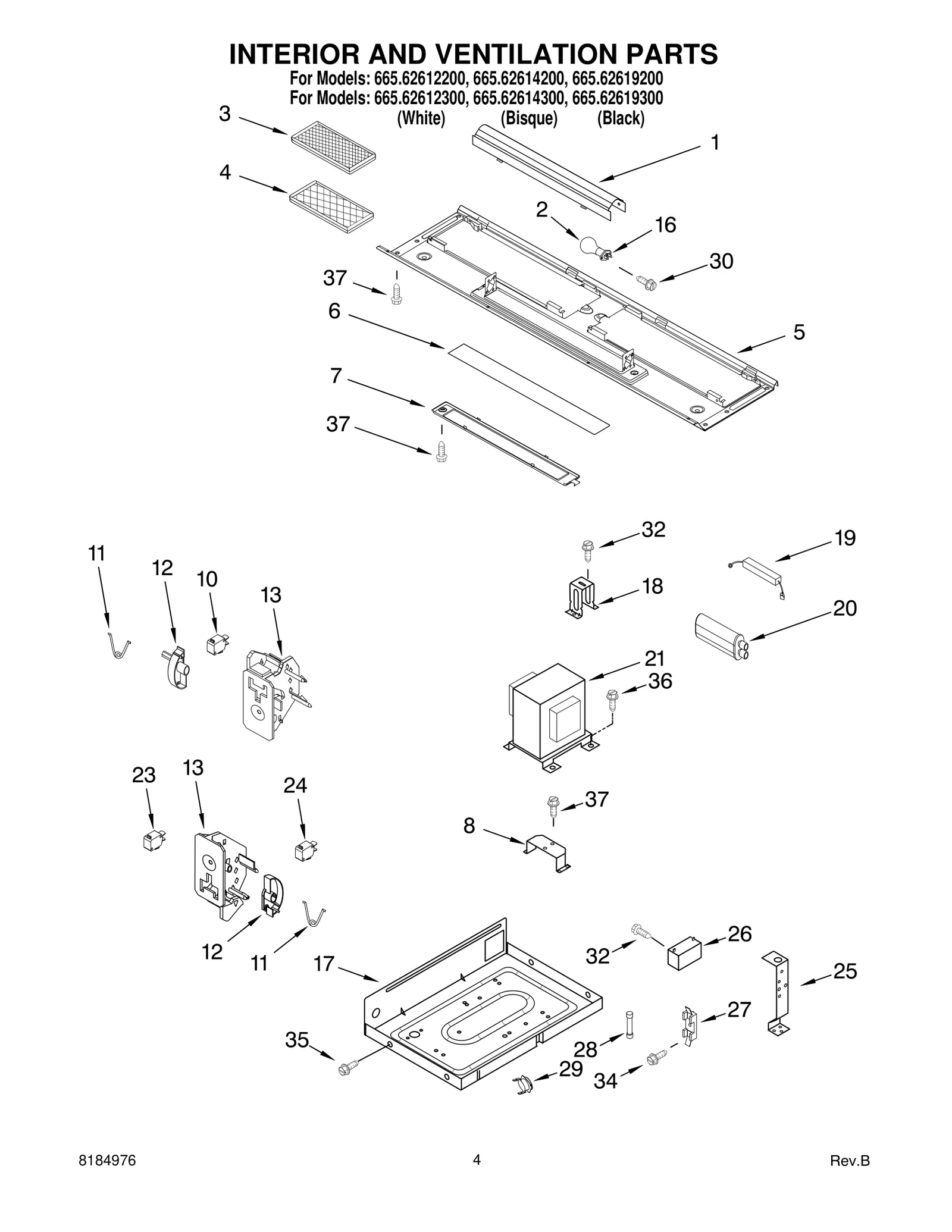 INTERIOR AND VENTILATION PARTS
