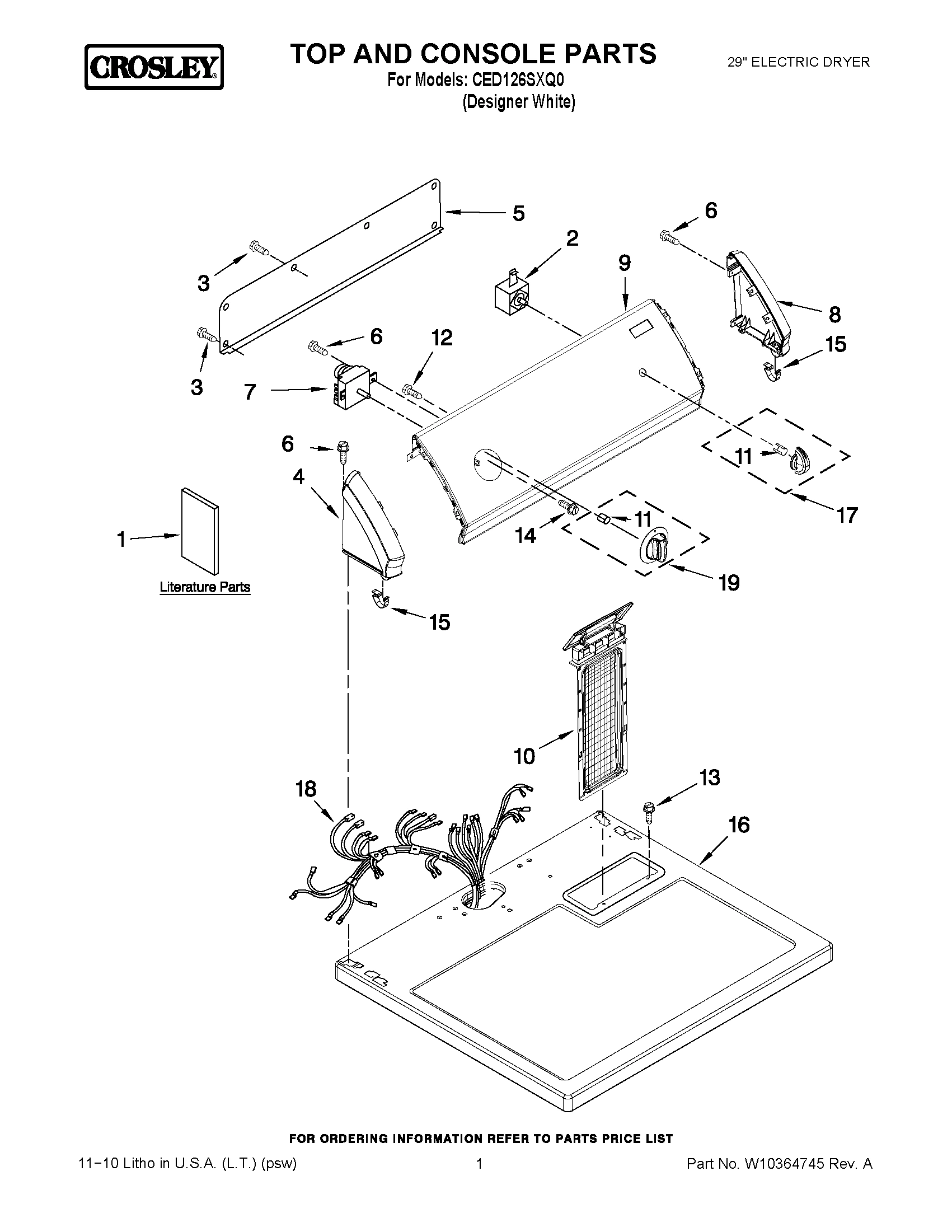 01 - TOP AND CONSOLE PARTS