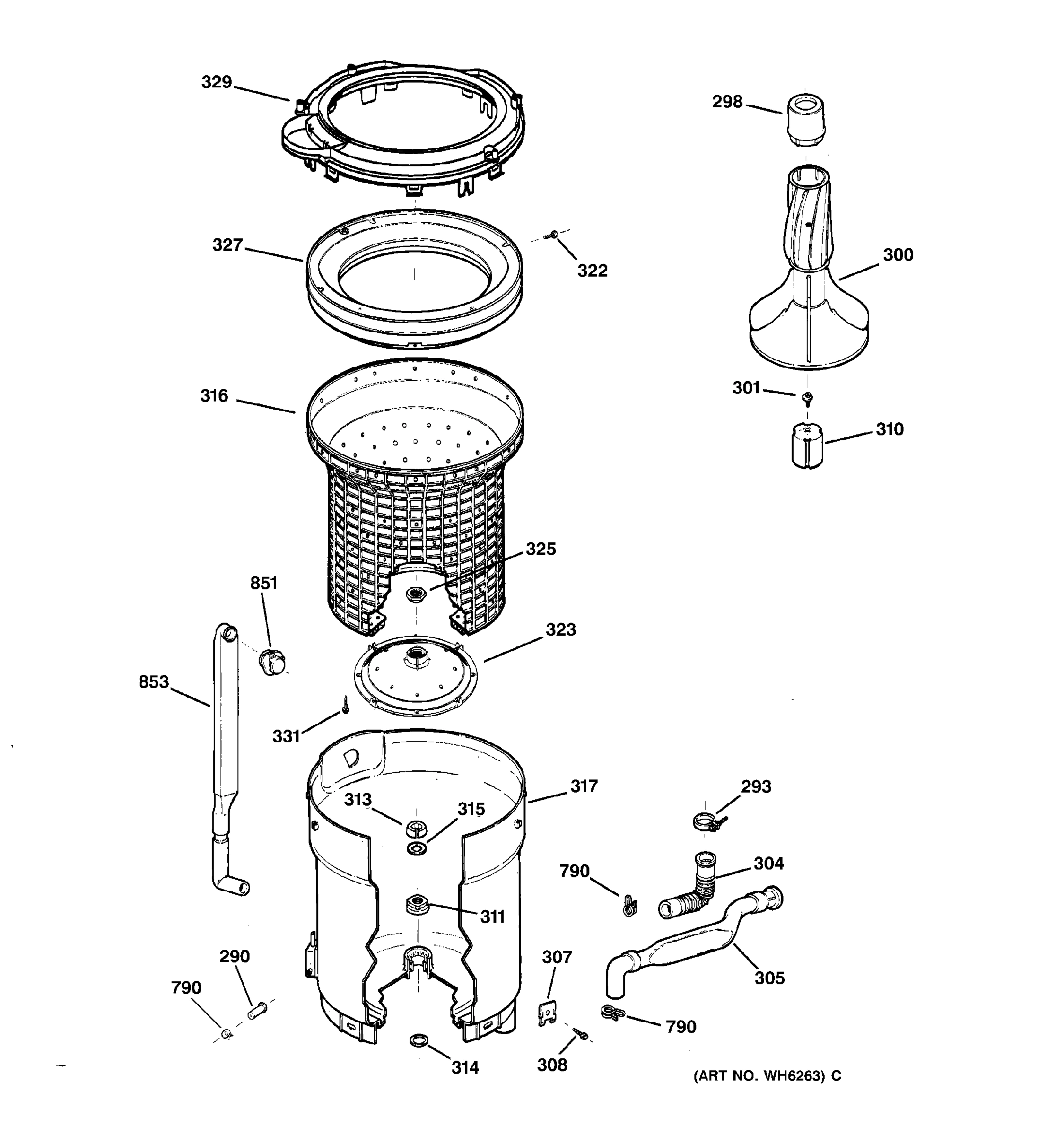 TUB, BASKET & AGITATOR