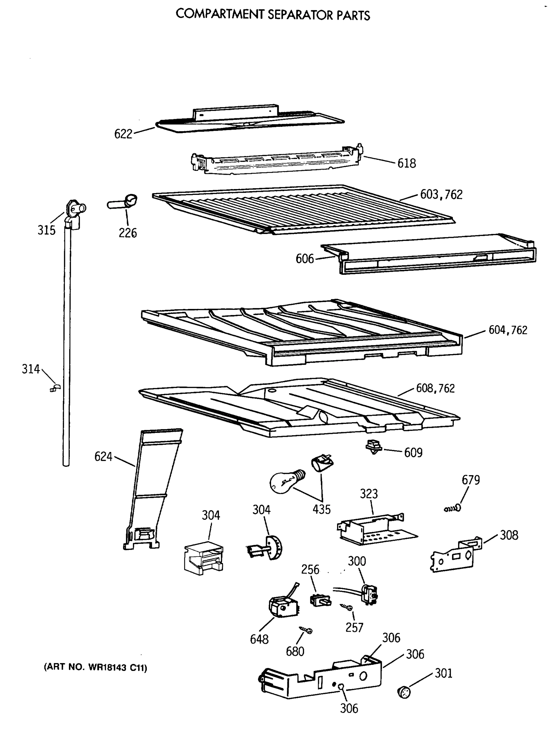 COMPARTMENT SEPARATOR PARTS