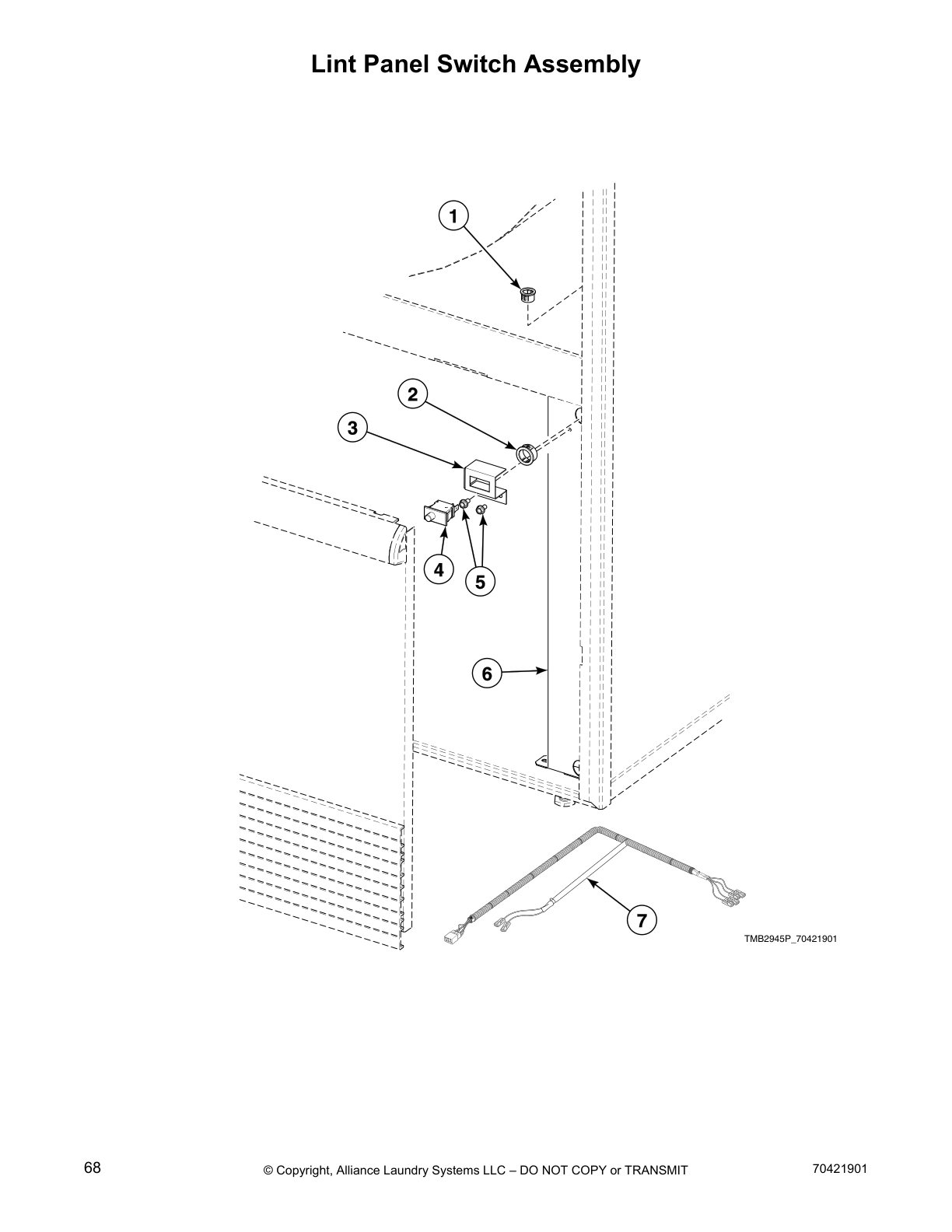 Lint Panel Switch Assembly