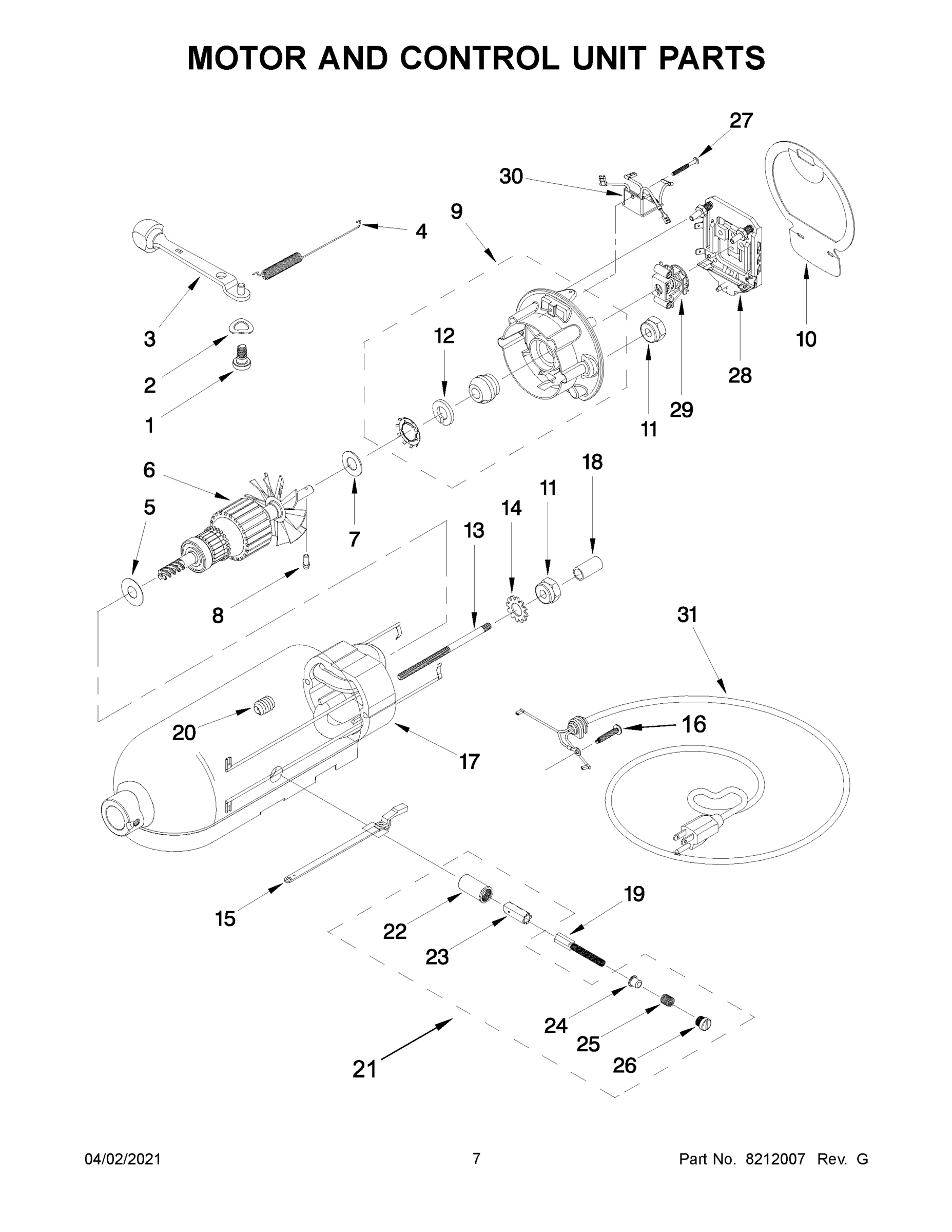 04 - MOTOR AND CONTROL UNIT PARTS