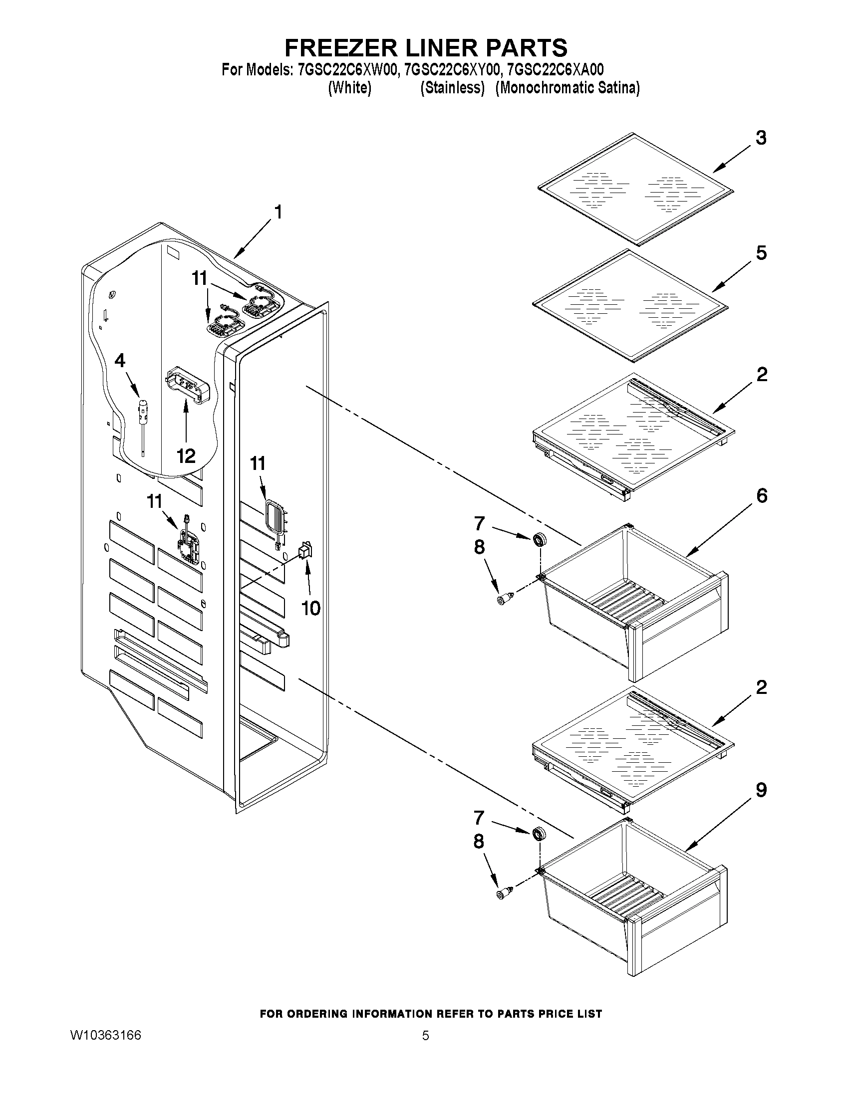 04 - FREEZER LINER PARTS