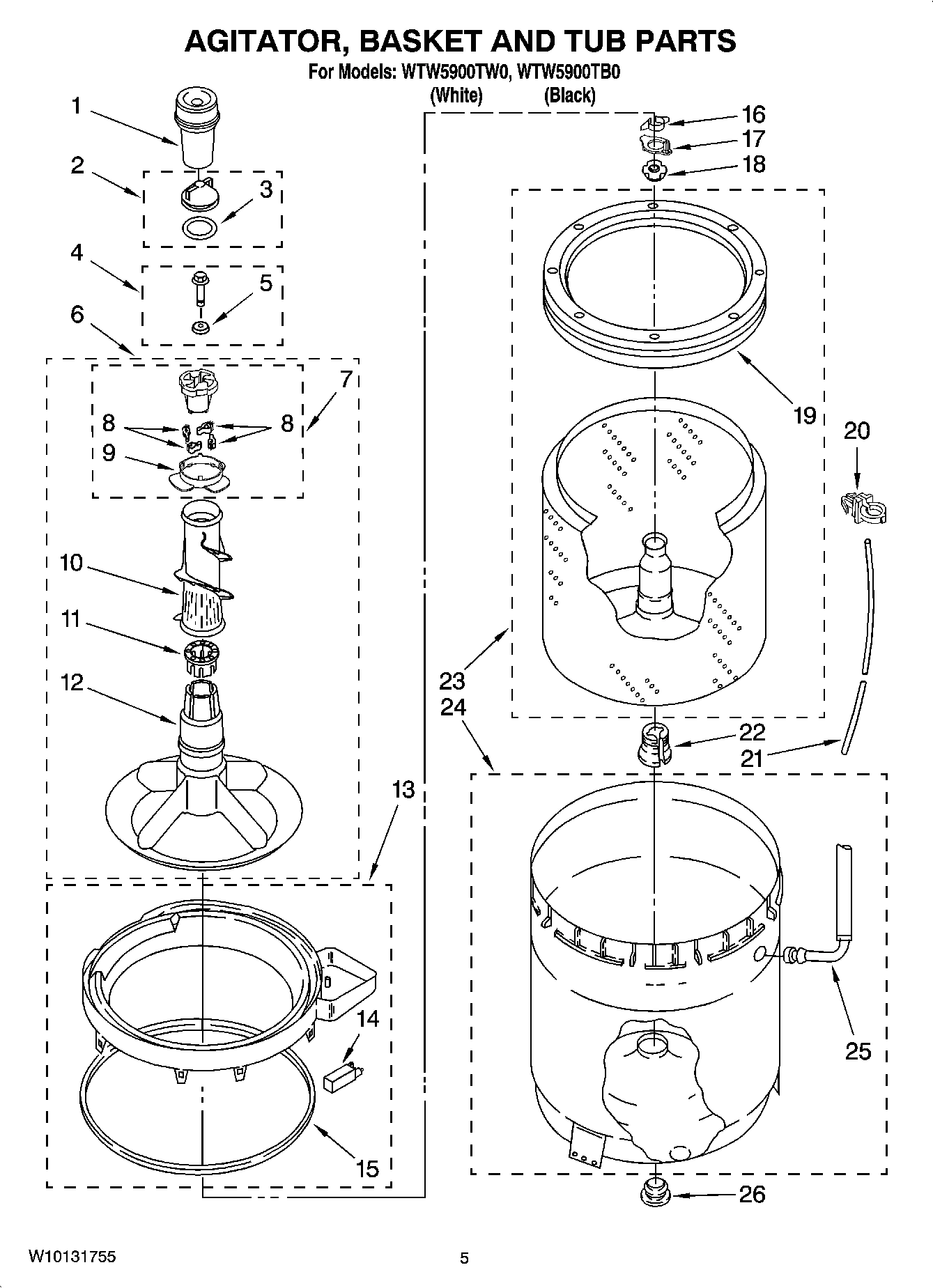 03 - AGITATOR, BASKET AND TUB PARTS