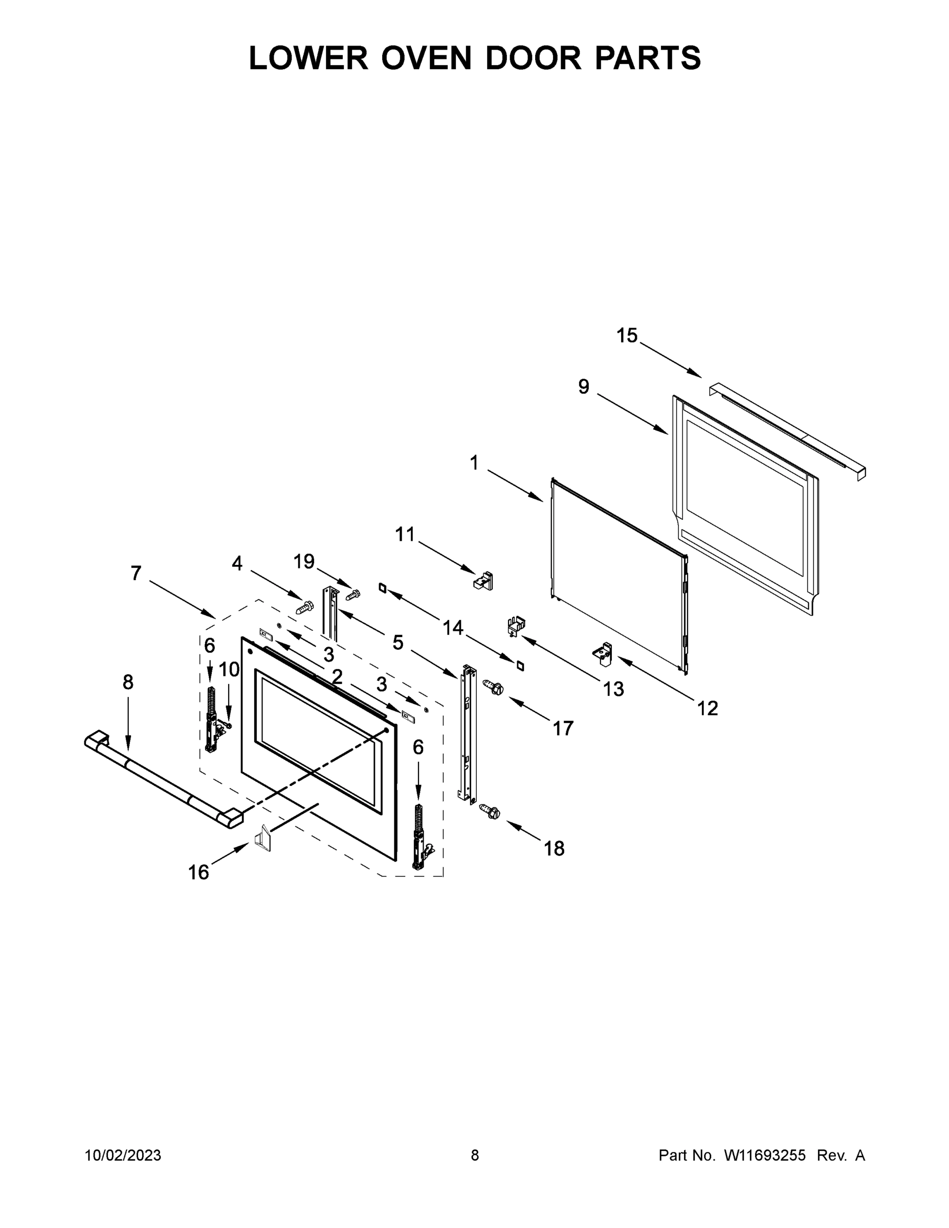 05 - LOWER OVEN DOOR PARTS