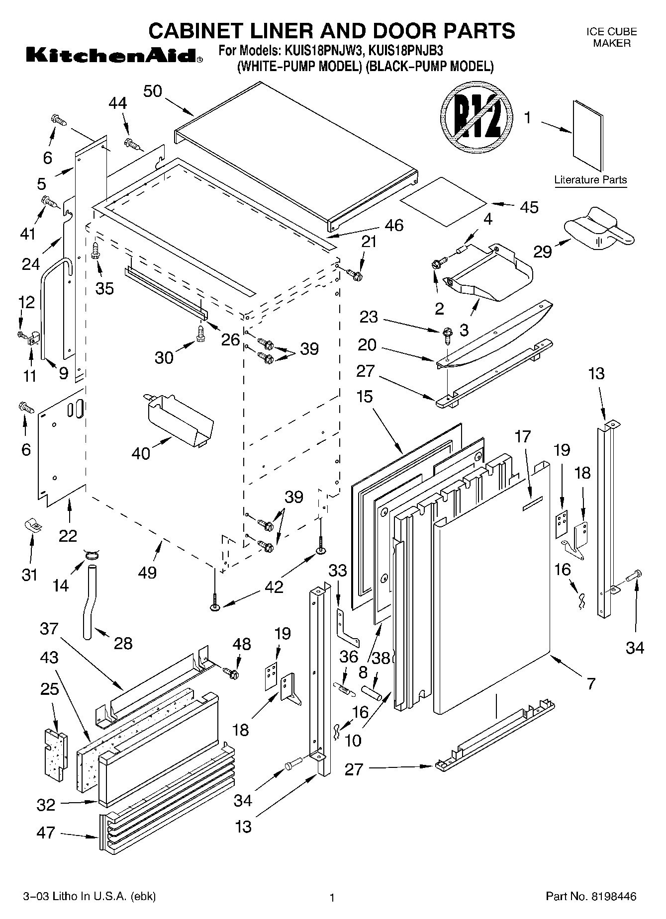 01 - CABINET LINER AND DOOR PARTS