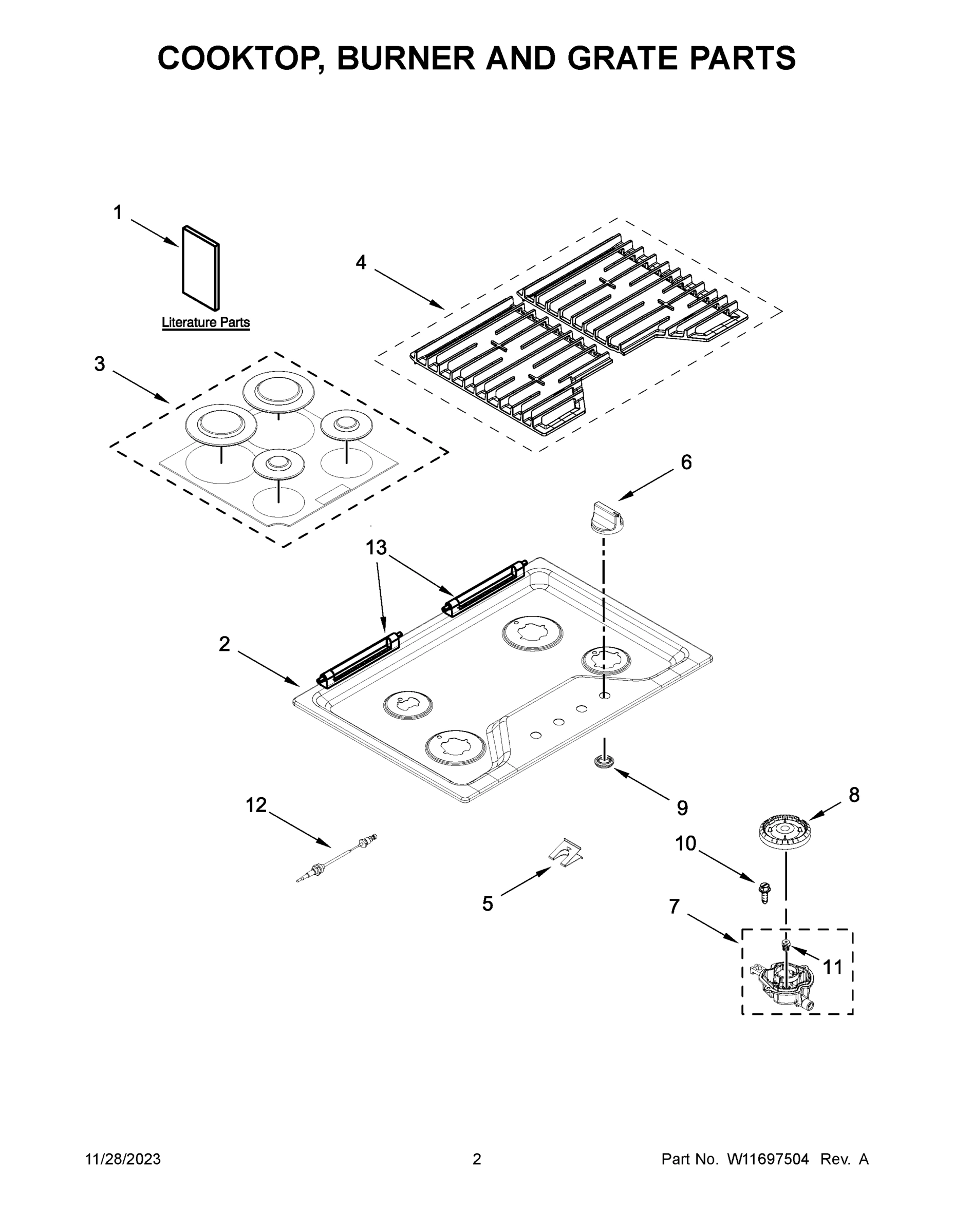 02 - COOKTOP, BURNER AND GRATE PARTS