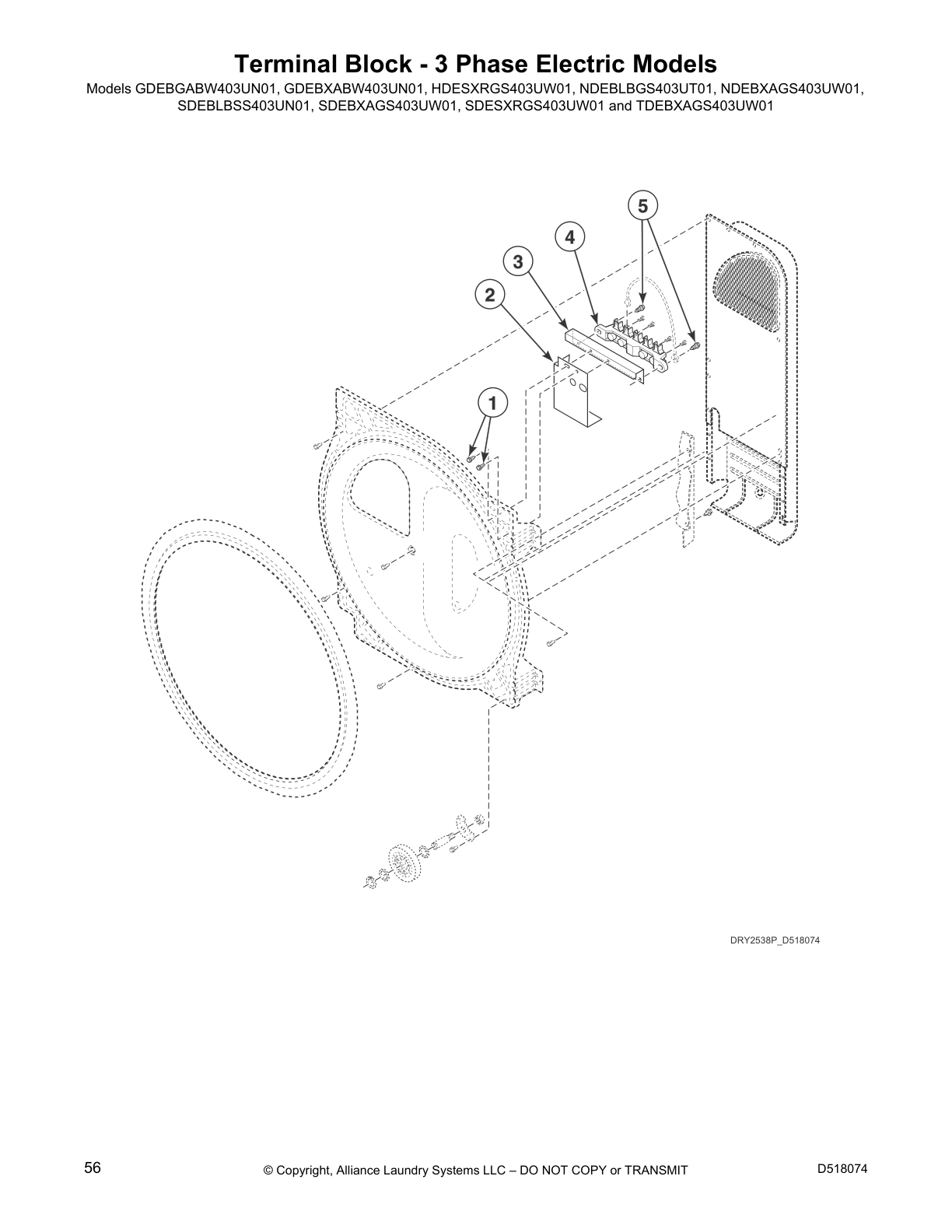 Terminal Block - 3 Phase Electric Models