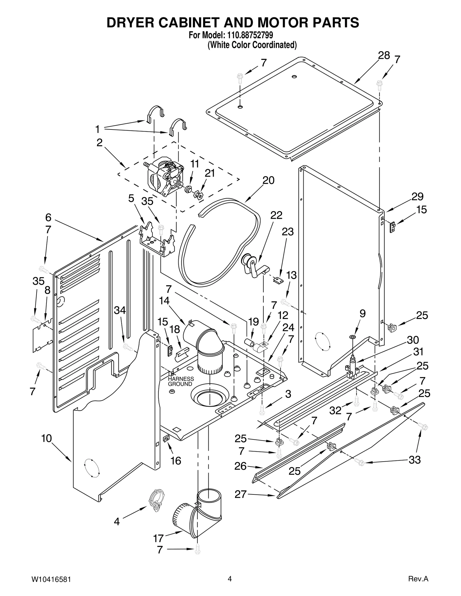 DRYER CABINET AND MOTOR PARTS
