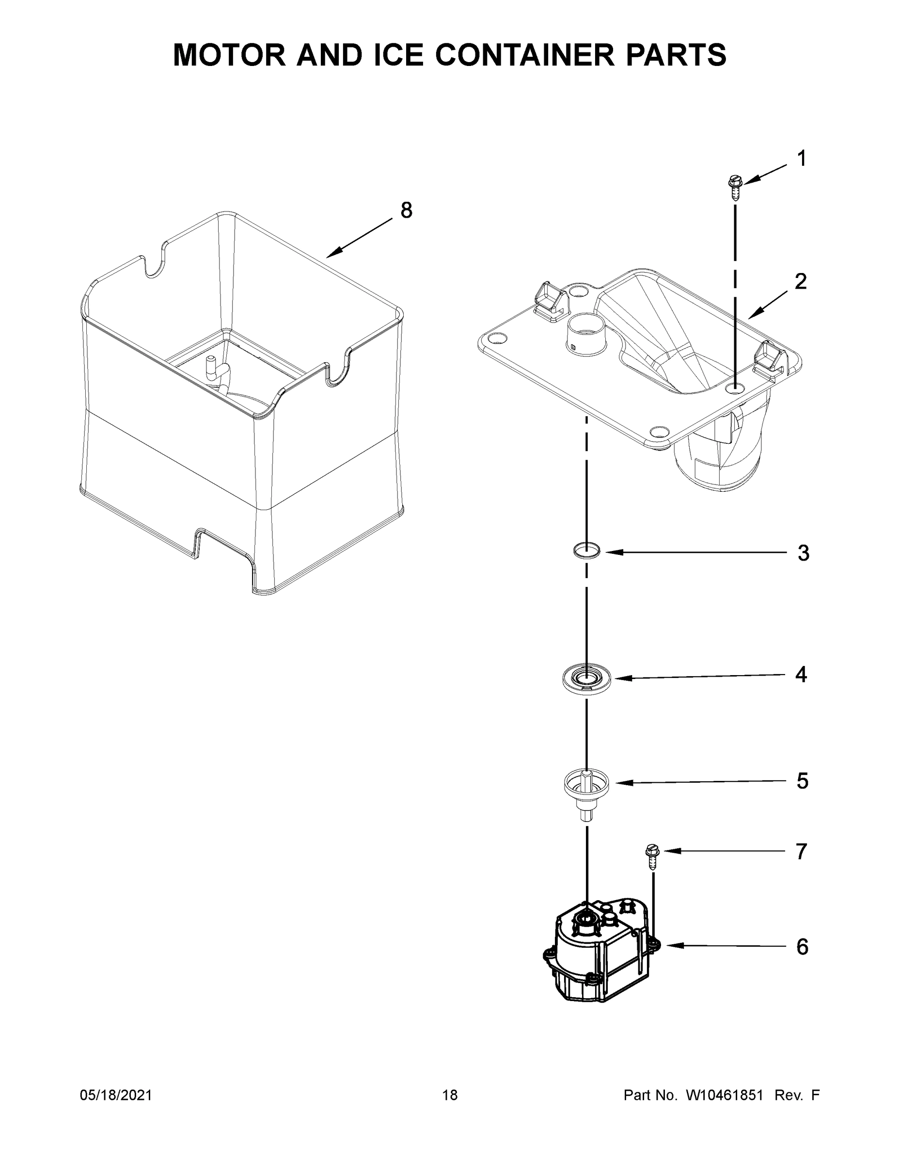 10 - MOTOR AND ICE CONTAINER PARTS